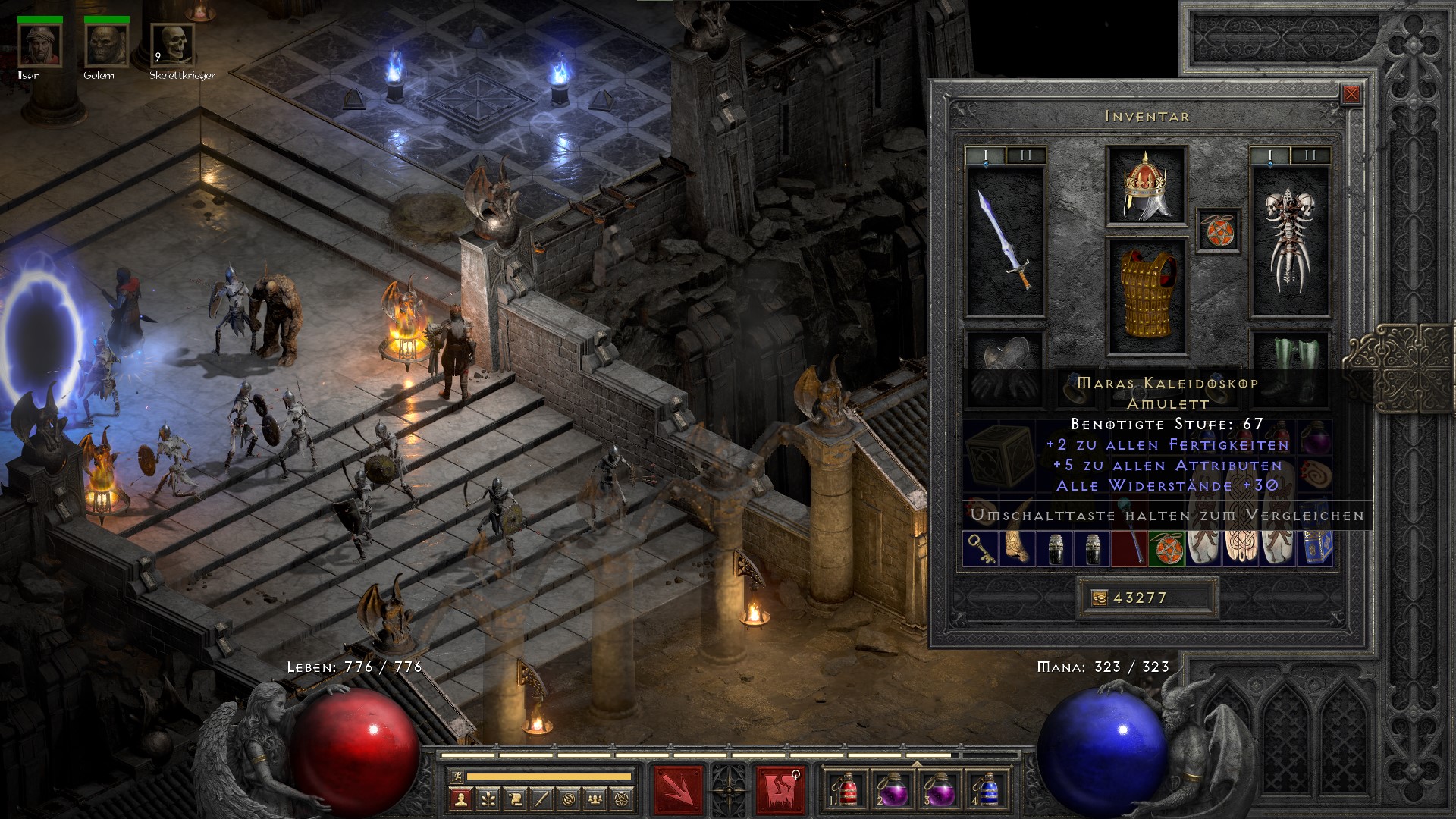 Just did one quick Diablo run in between lectures and see what I found
