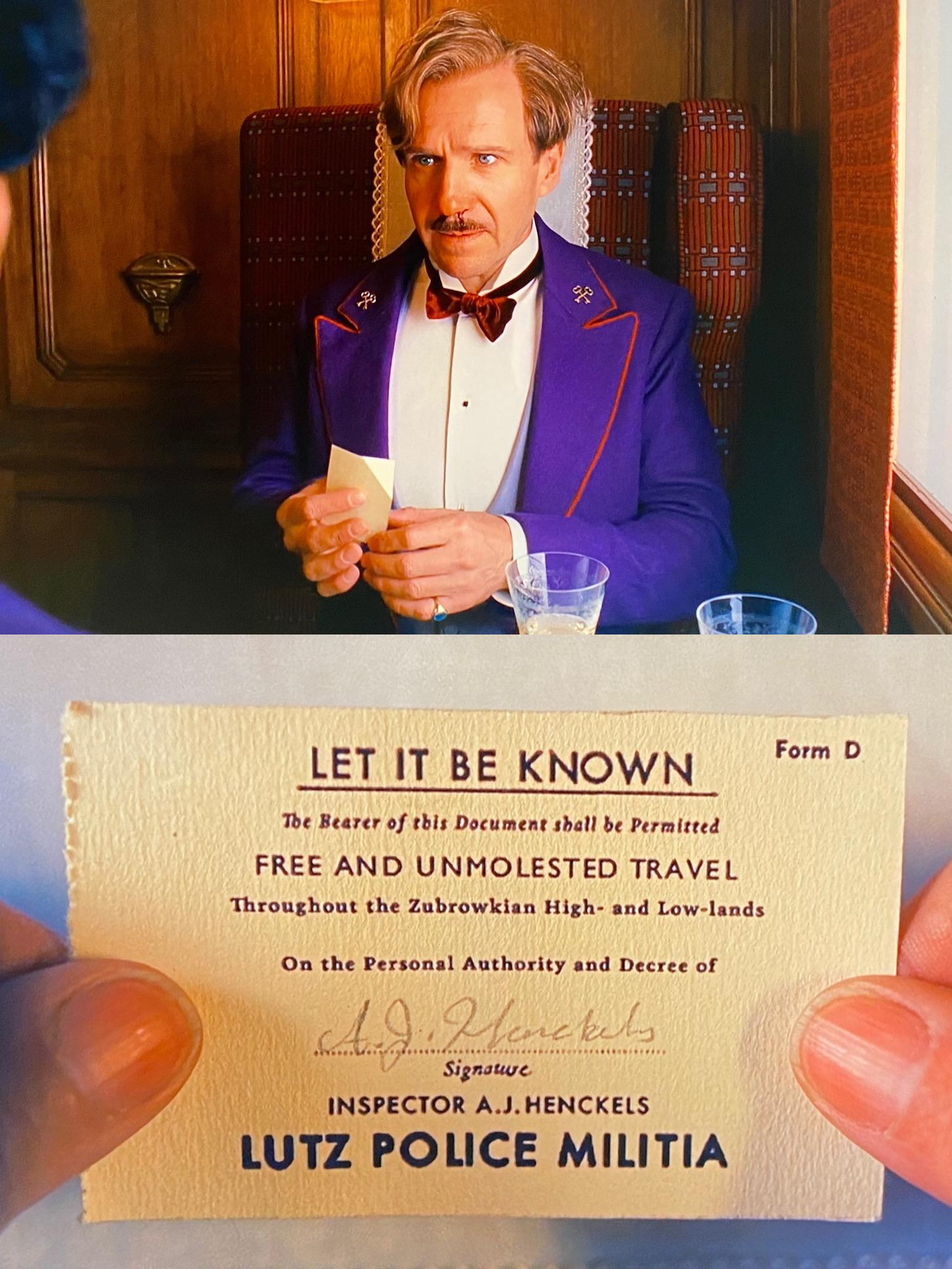 The Grand Budapest Hotel (2014) when Albert J. Henckels hands M