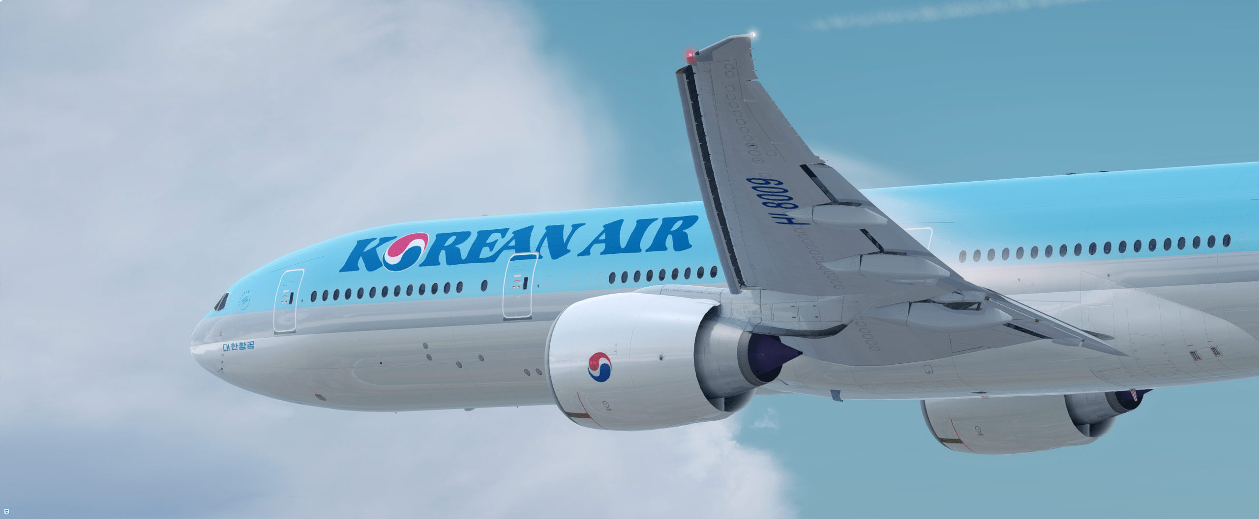 Descending into Atlanta from Seoul flightsim