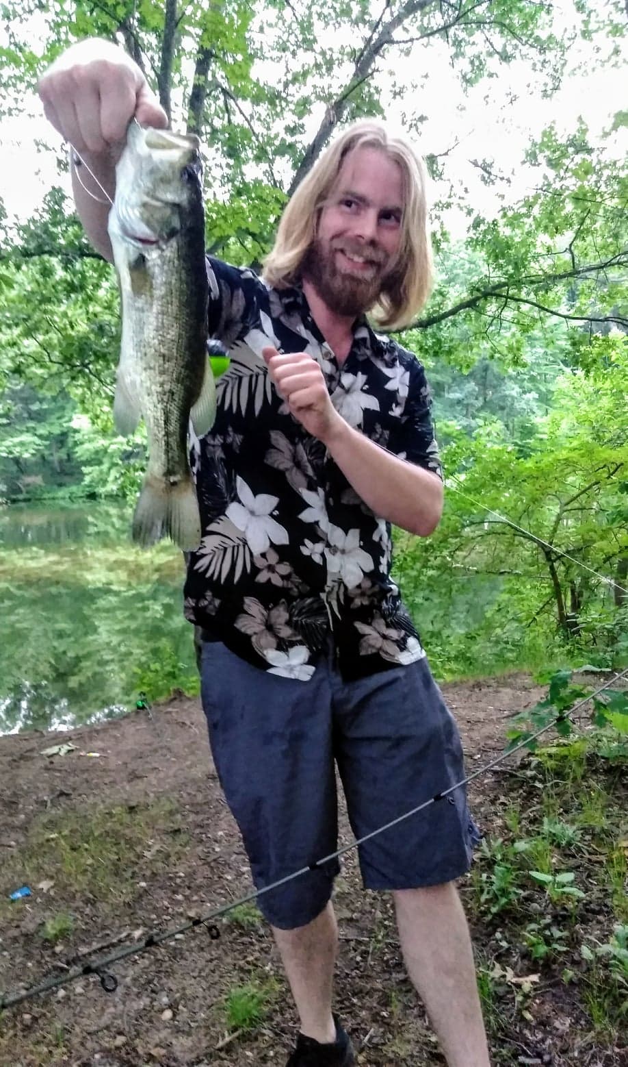 Not too big, but I landed my first bass! Eagle Lake in Ft. Custer