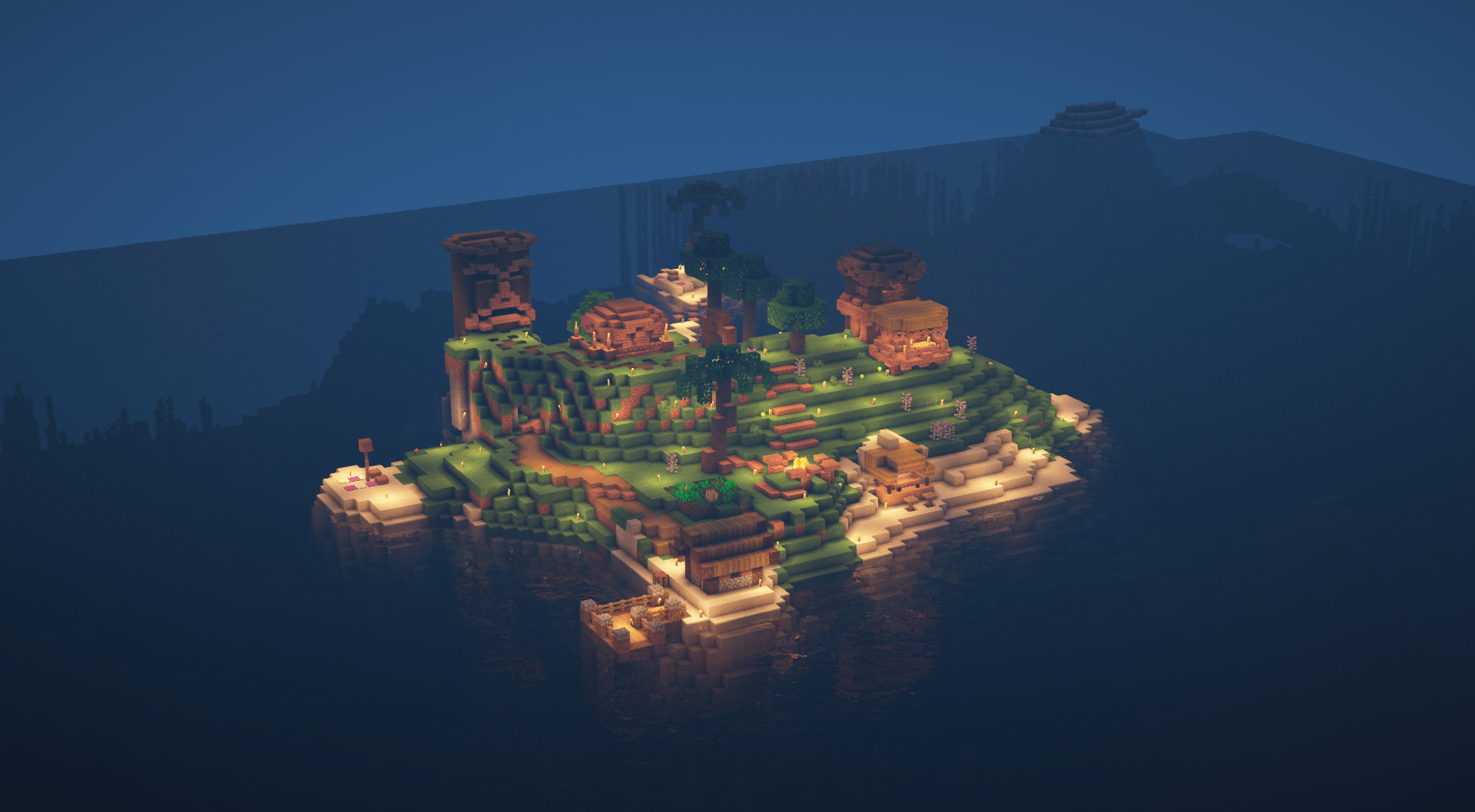Small tiki island that my friends and I built. r/Minecraft