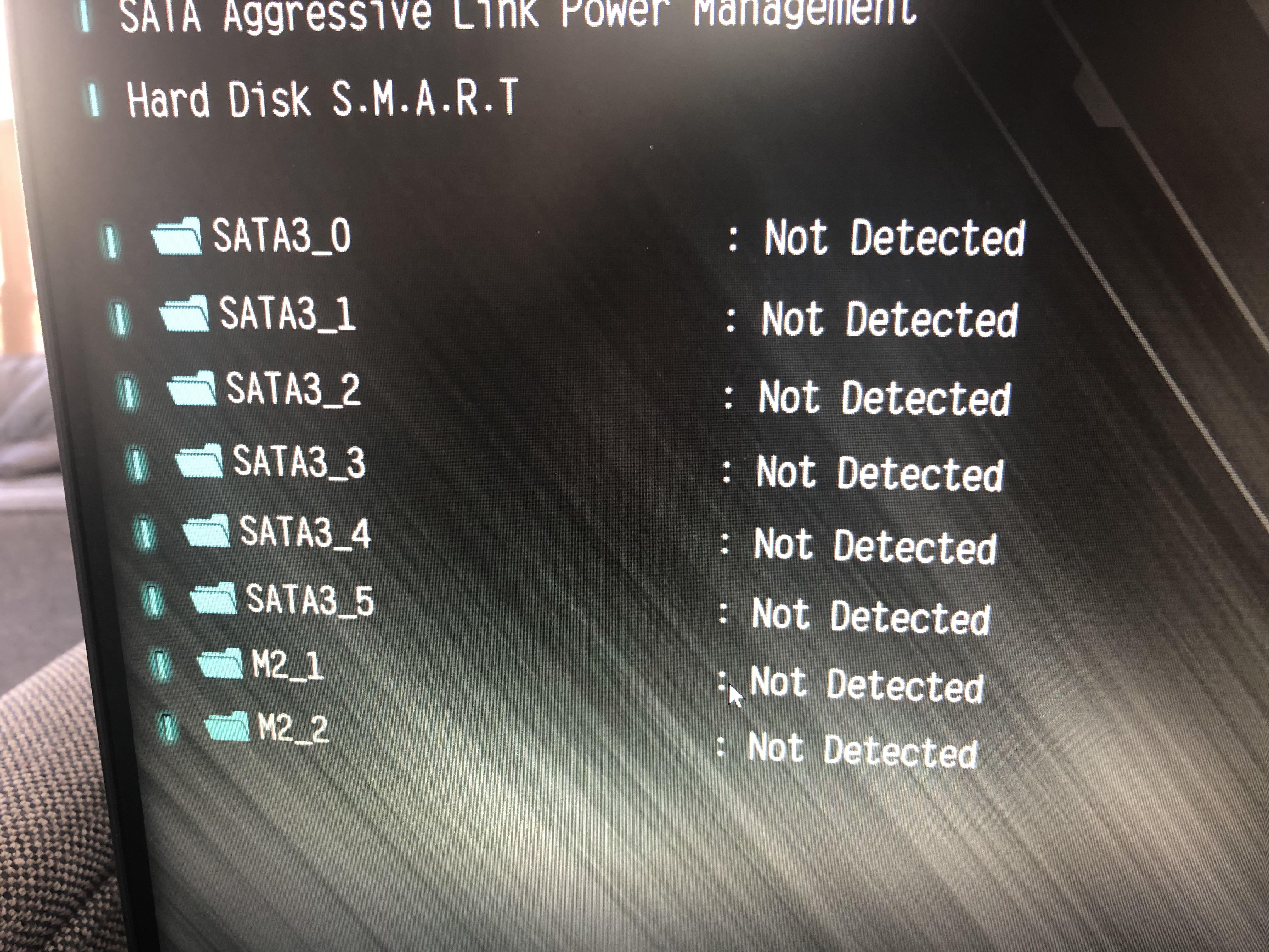 Tried swapping Sata power, Sata data cables was working before