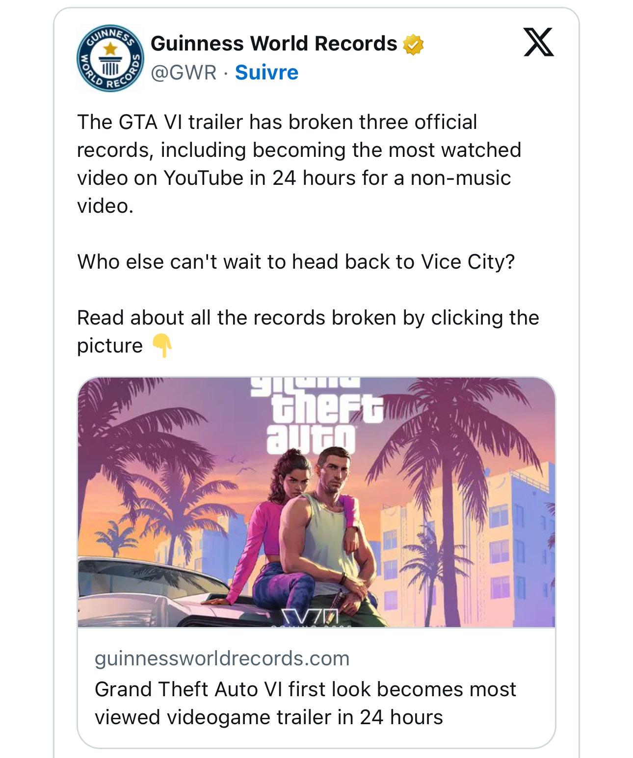 GTA VI world record r/GTA