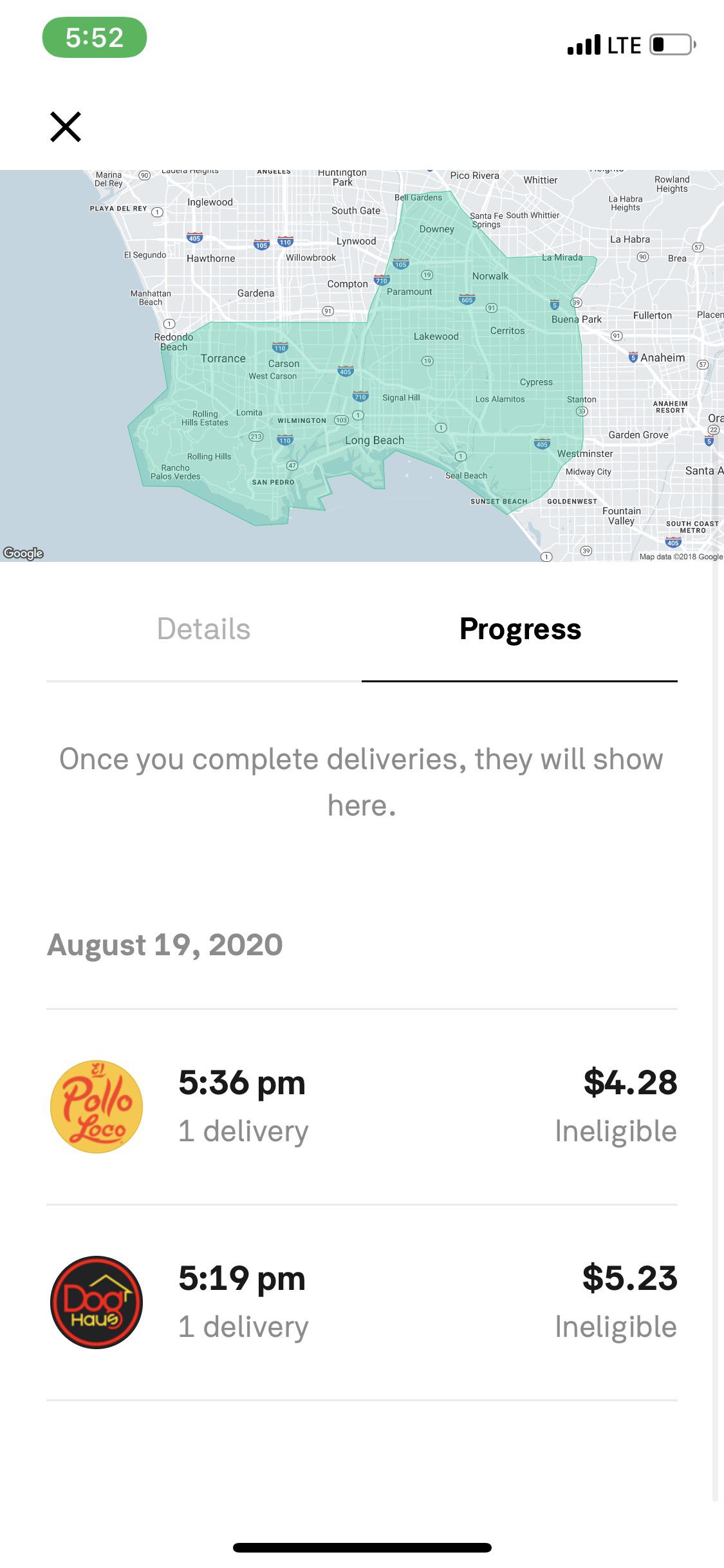 Completed the first 2 of my 10 delivery guarantee from usual places