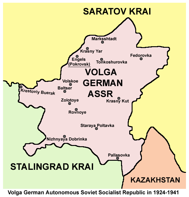 Map of the Volga German Autonomous Soviet Republic r/MapPorn