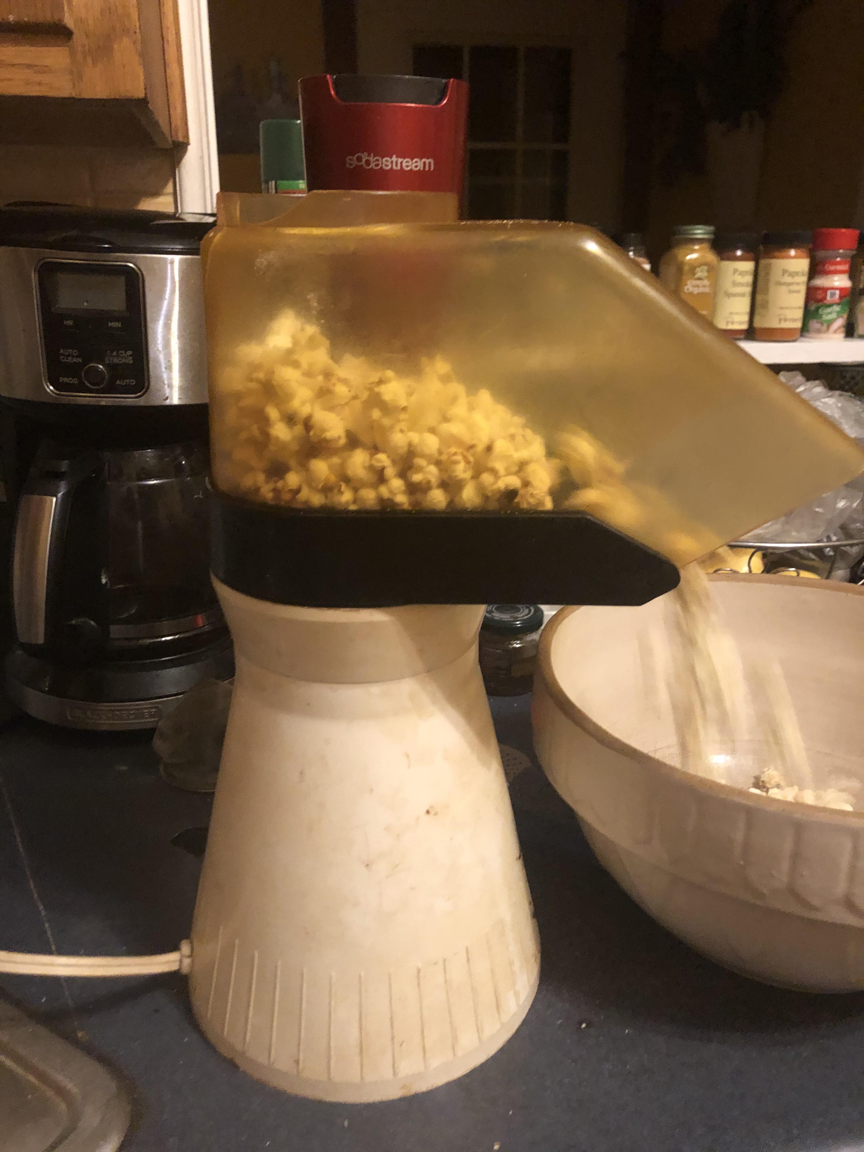 JC Penney hot air popcorn popper. Purchased 1980. Still going strong