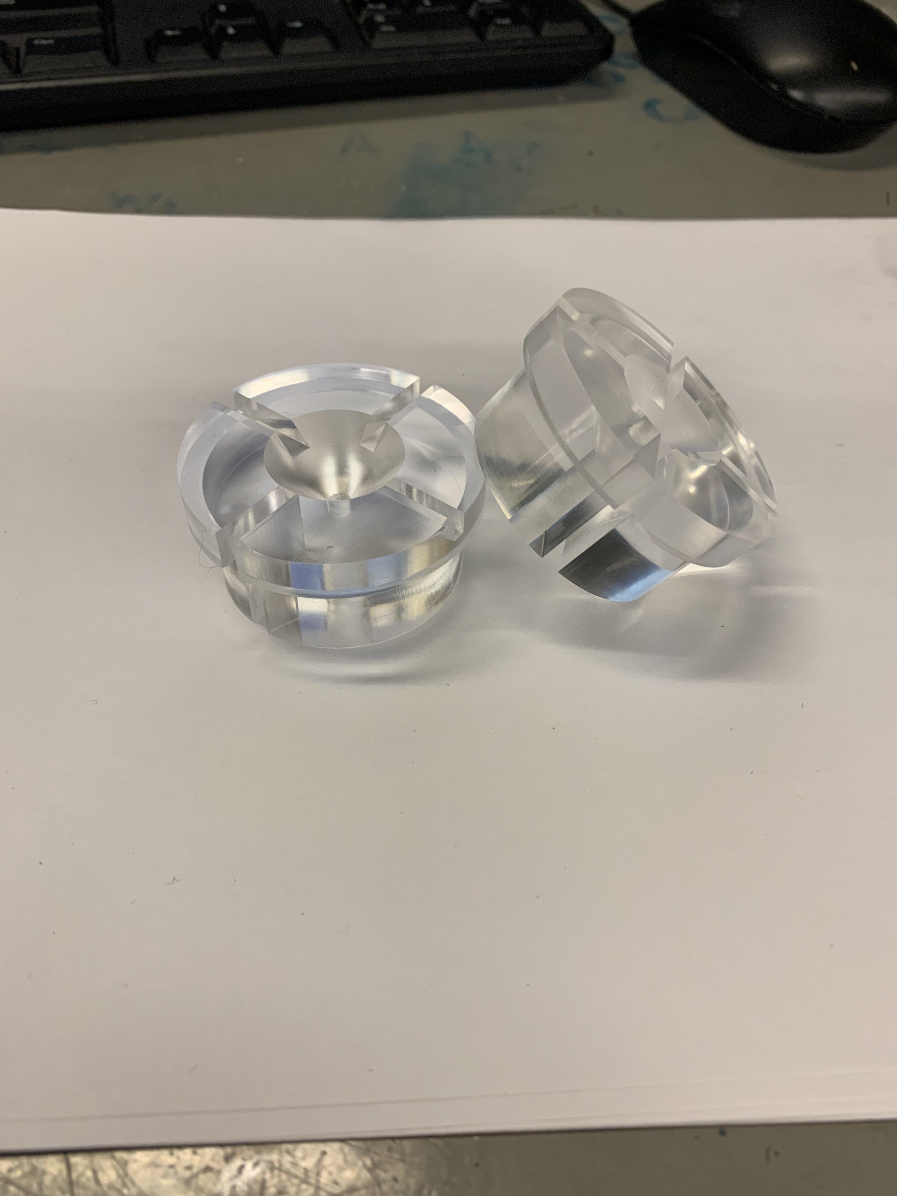 Acrylic. Drill and countersink aren’t perfect but the finish on the