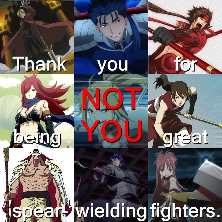 Can we take a moment to appreciate all the great spear users in anime