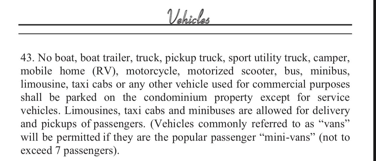 Does this apply to all listed vehicles used for personal purposes or