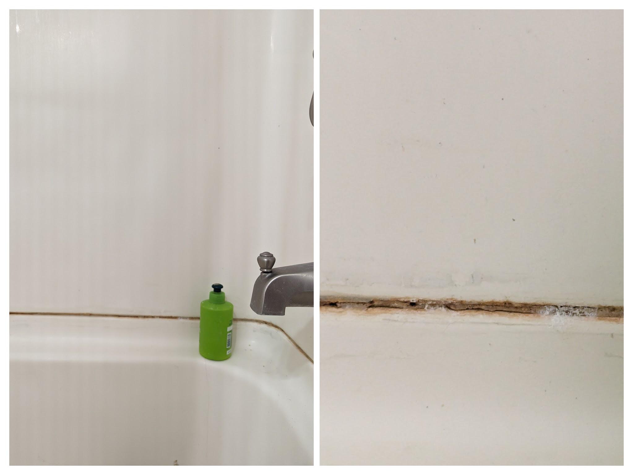 is it supposed to be silicone caulking here? ( landlord installed