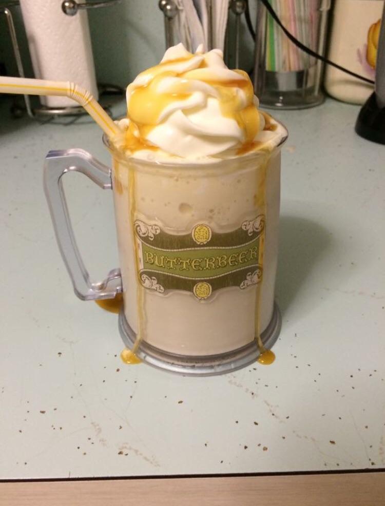 Made a delicious Butterbeer milkshake. r/harrypotter