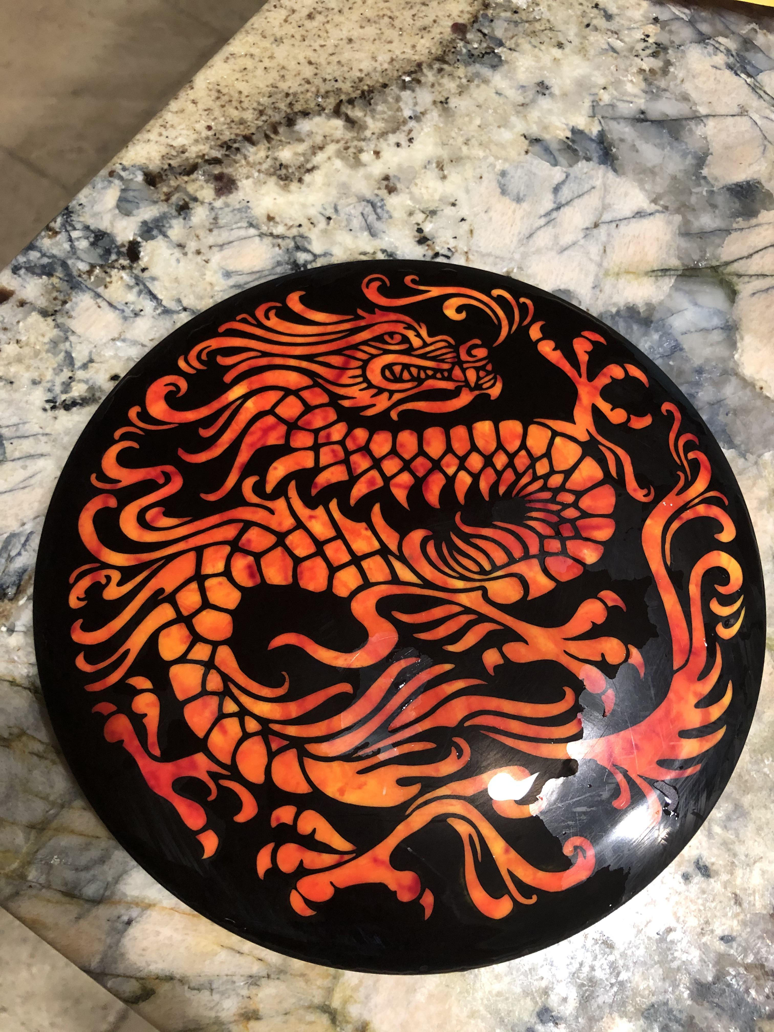 2nd attempt at hot dipping over a worm dyed disc. I like this hot dip