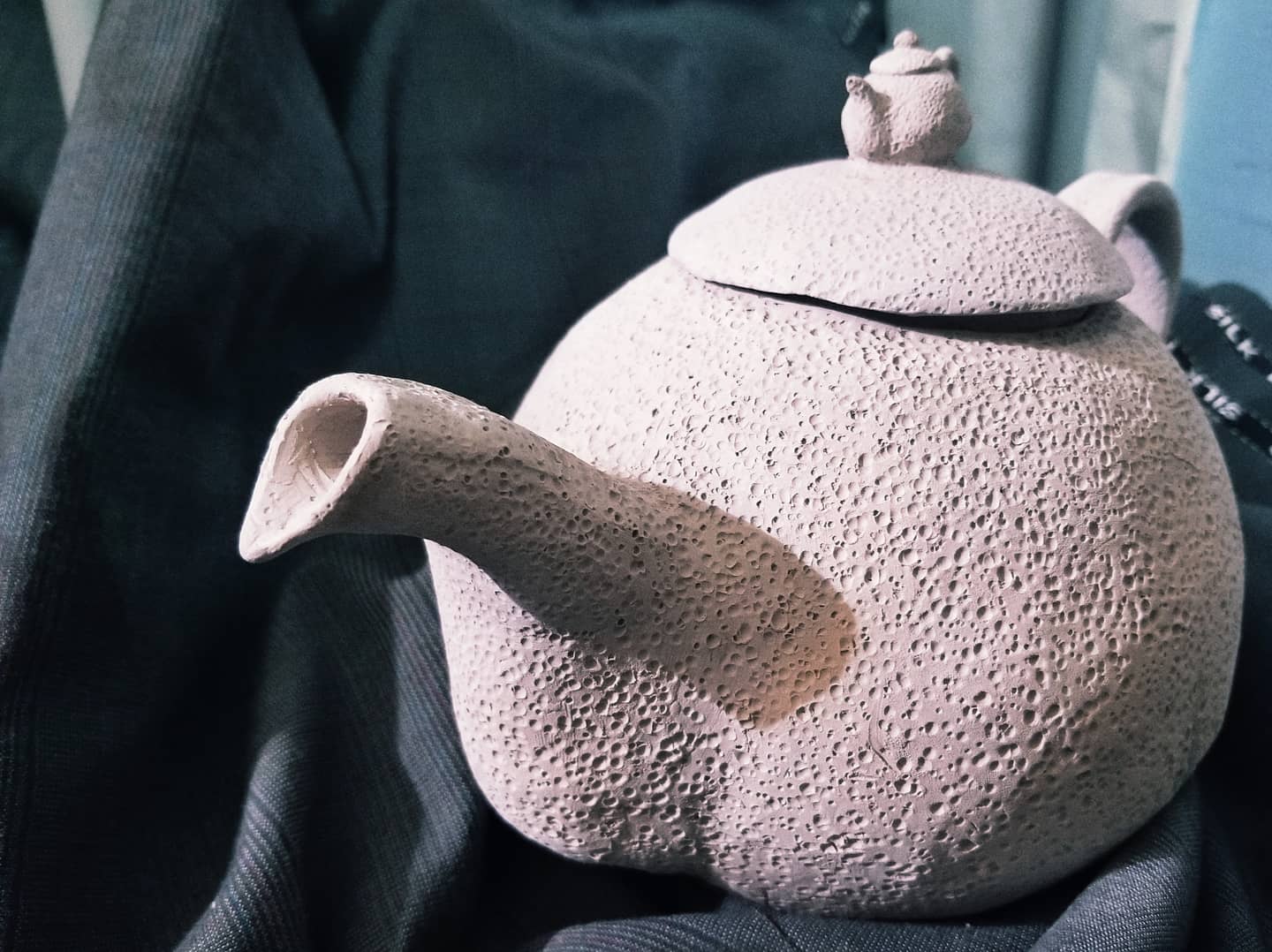My first teapot! My mom found this funny. profile view is fine just