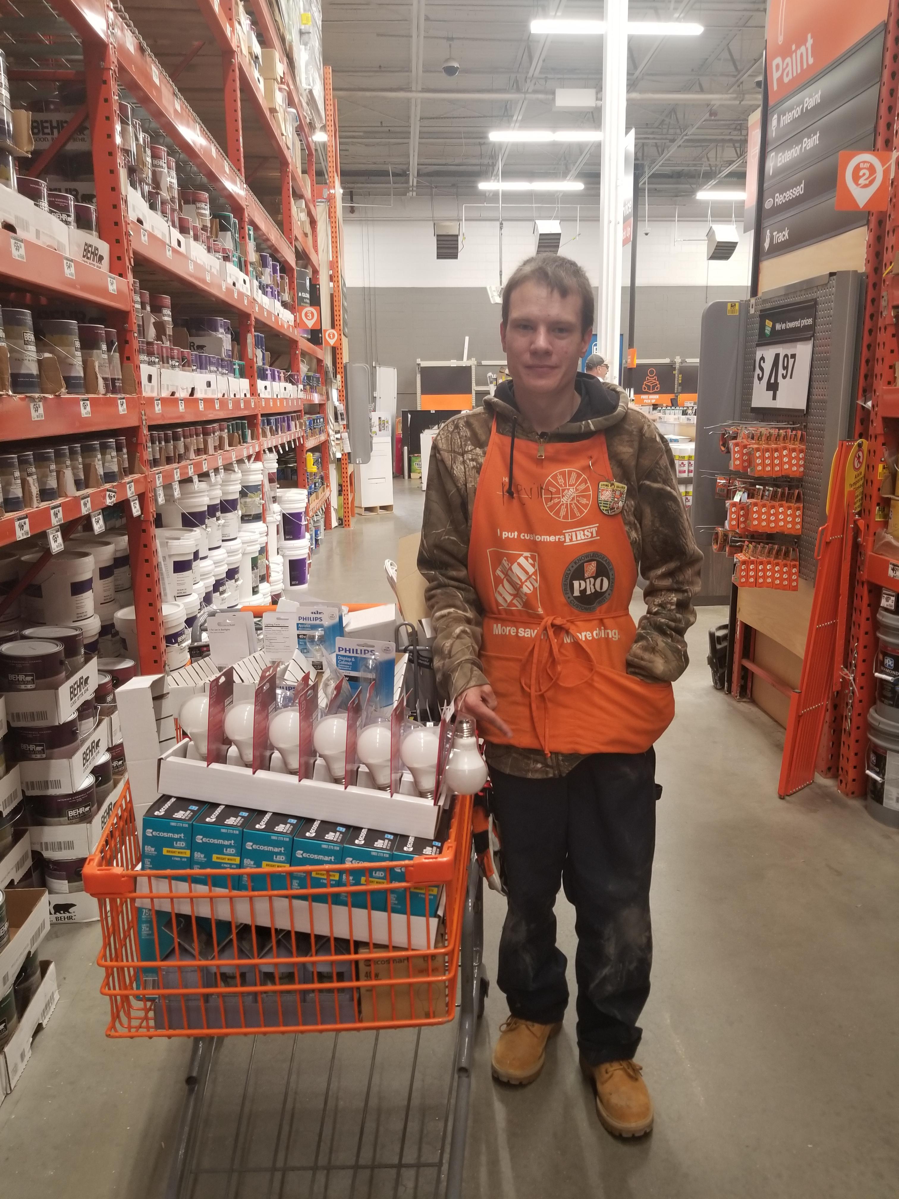 Rack diving for light bulbs store 4119. Pretty big haul. r/HomeDepot