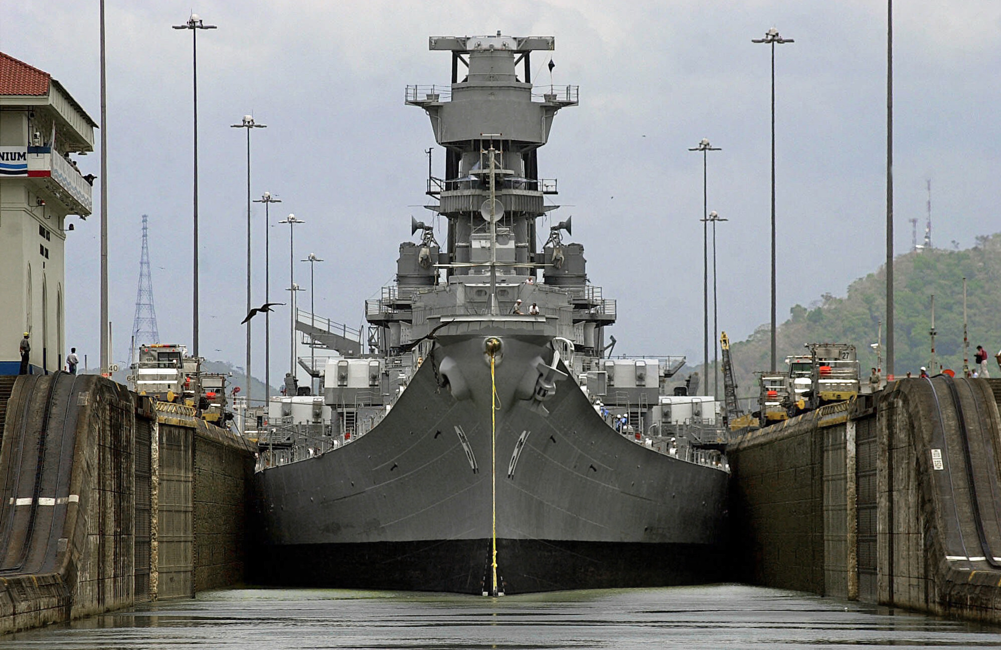 USS Iowa (BB61) Passing through the Panama Canal on March 28th, 2001