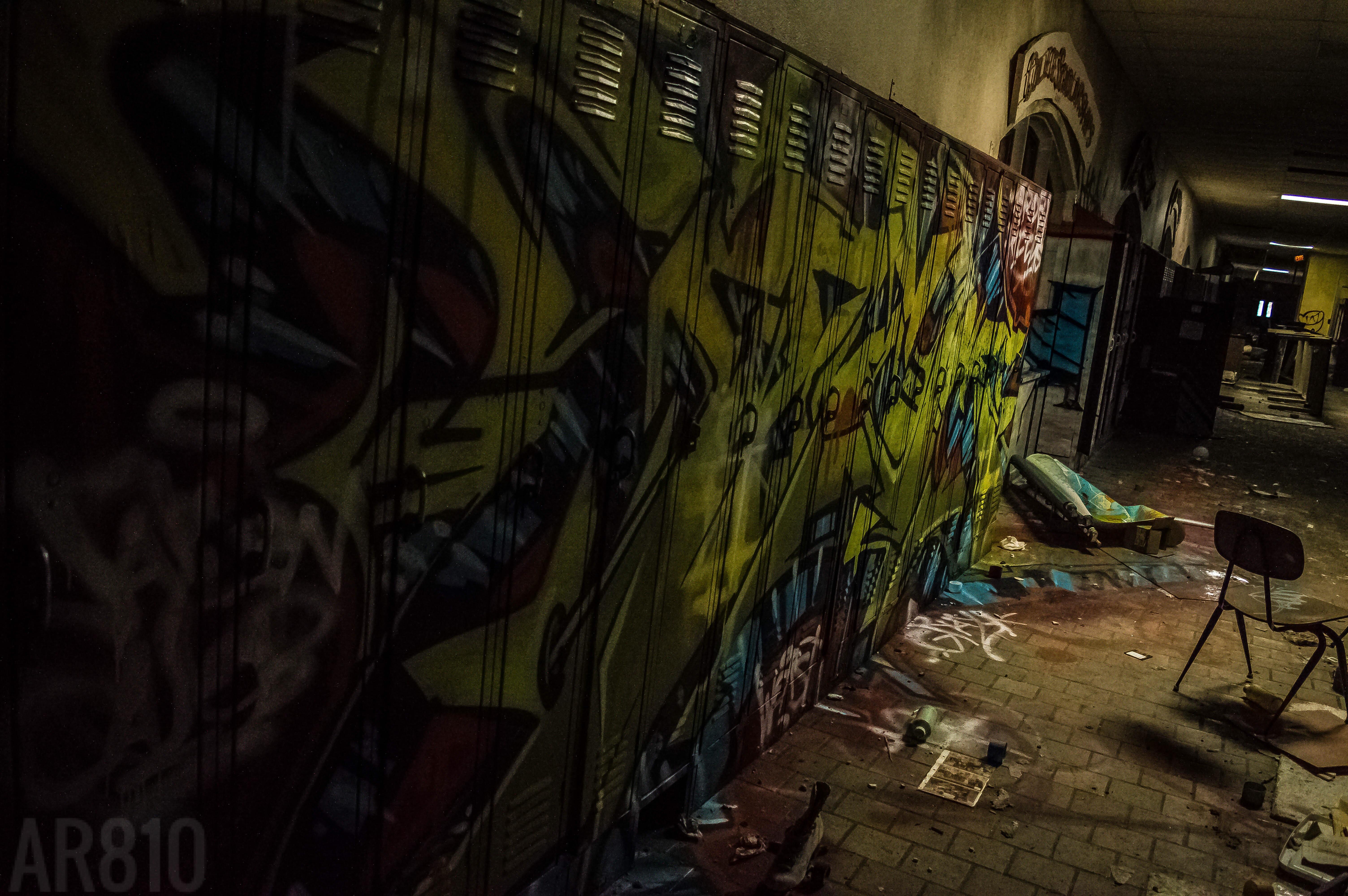 Lockers in a condemned high school. Flint, MI. [6016 x 4000] [OC] r
