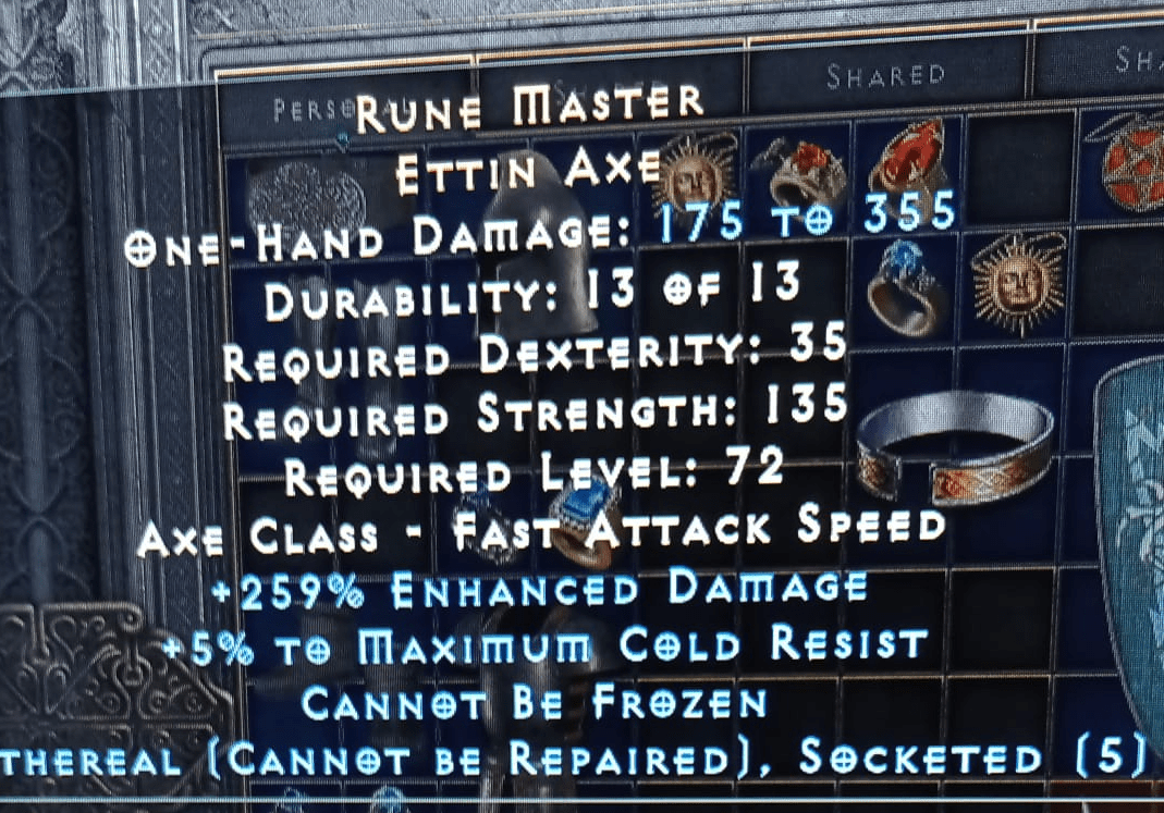 36 Enhanced Damage / 15 ias Jewel for trade, PC D2R Hardcore Ladder
