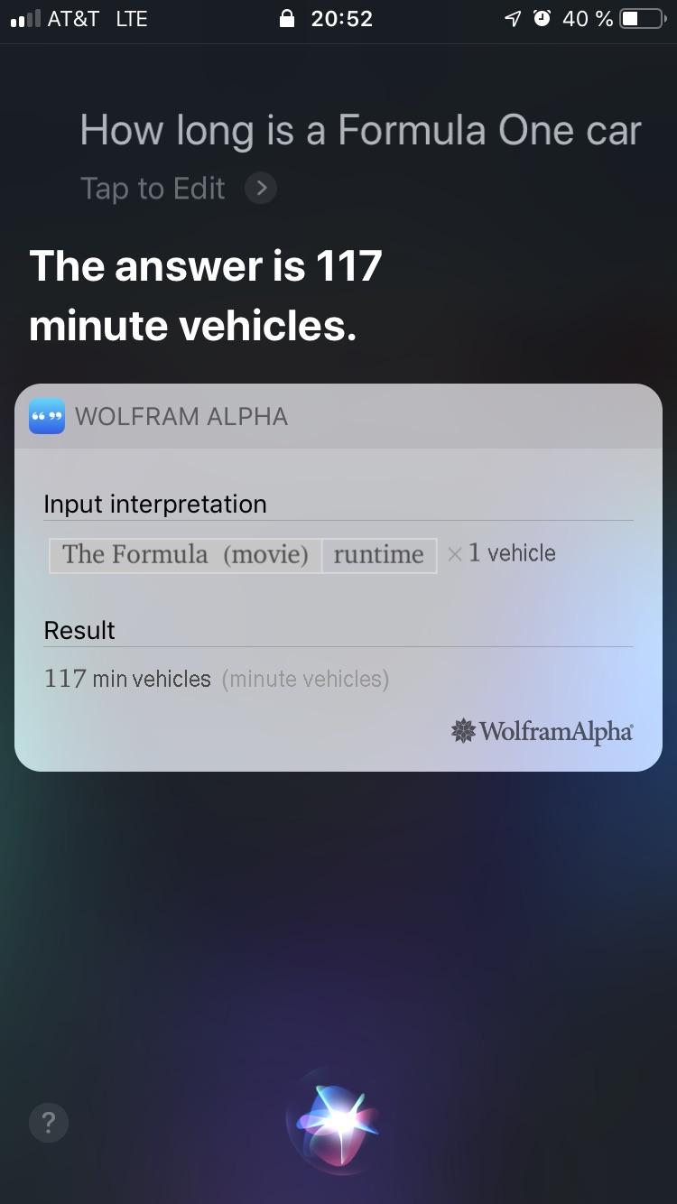 What the hell kind of unit is that?? SiriFail