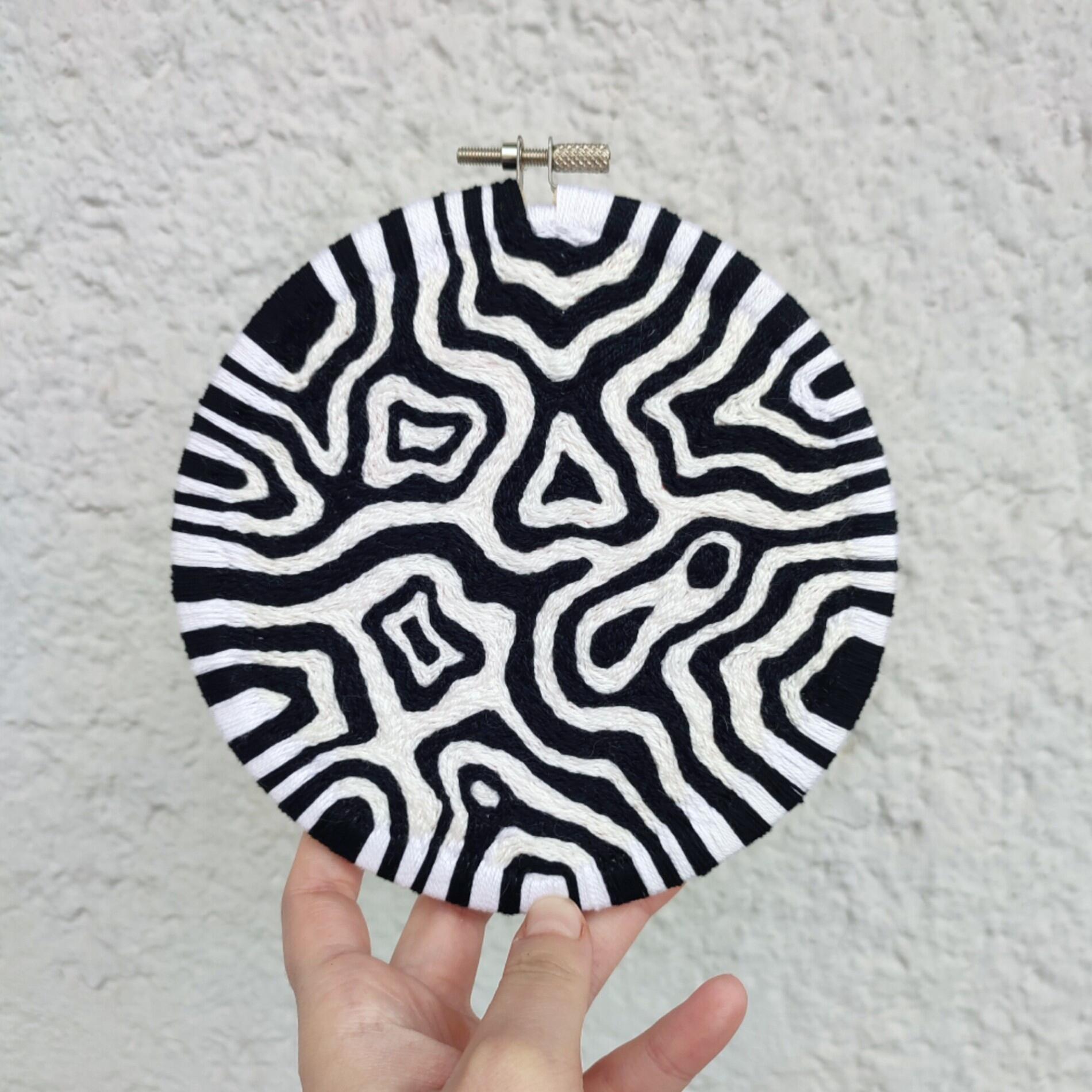 I tried something black&white Embroidery