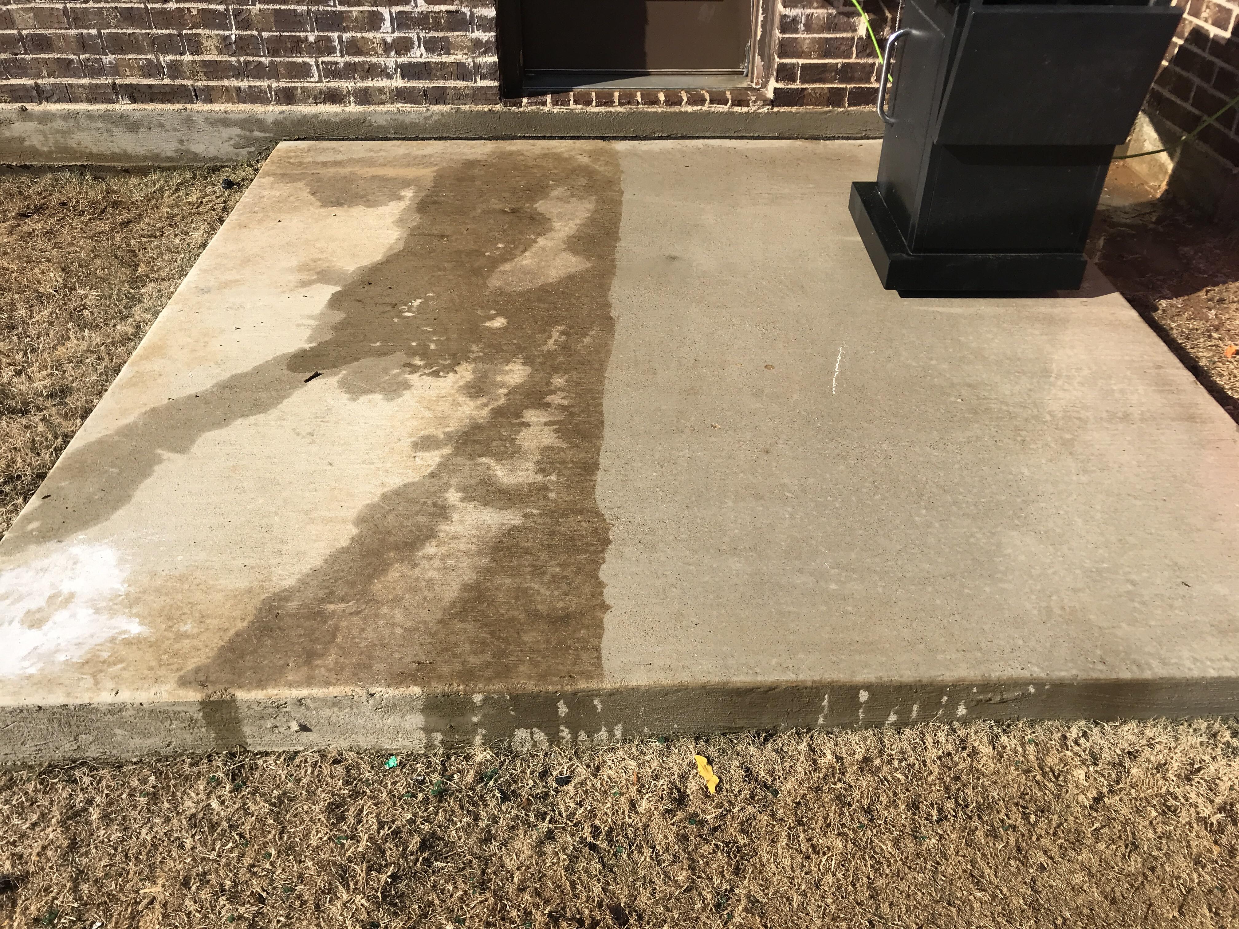 Finally got warm enough to pressure wash my back porch. Halfway done