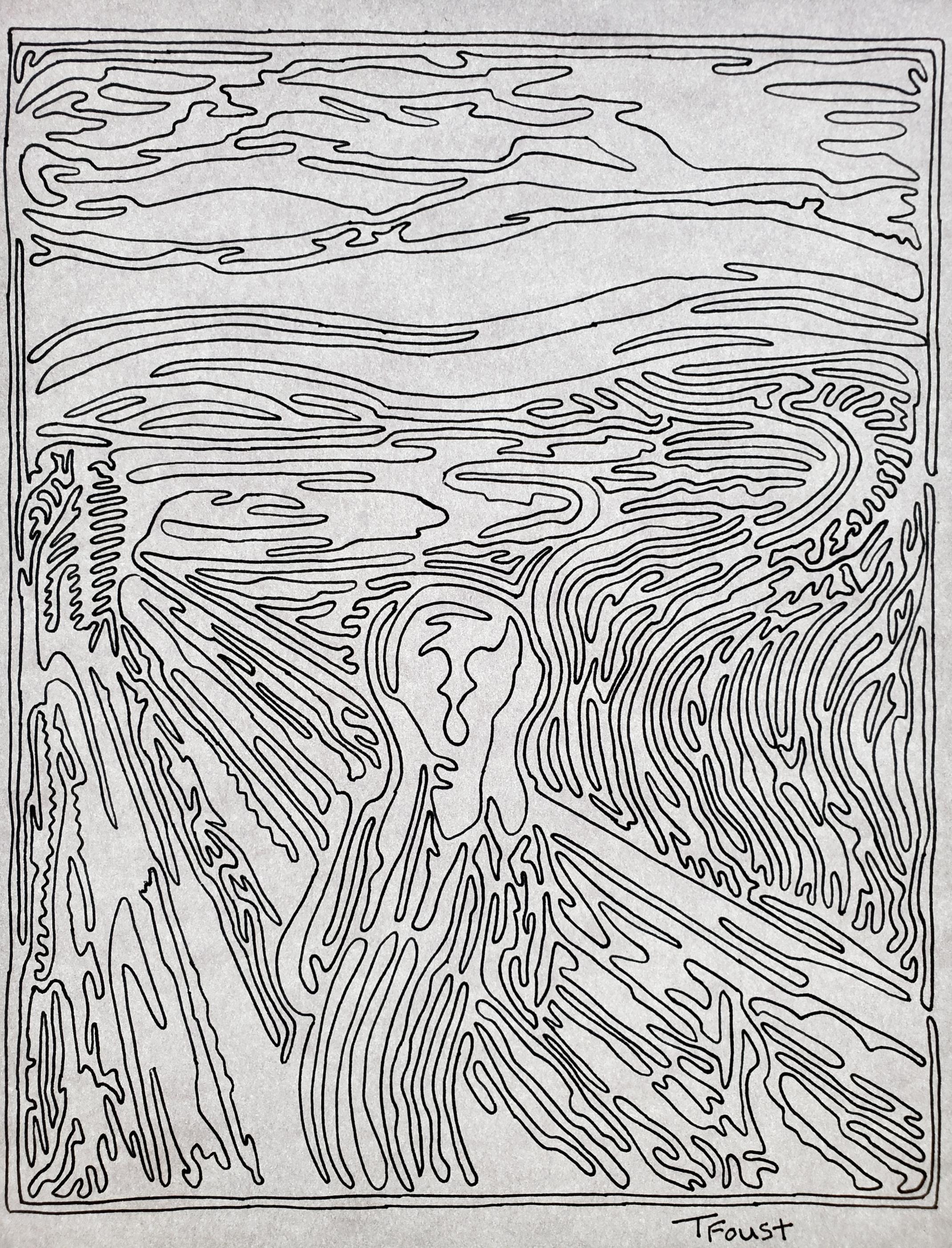 I have decided to recreate famous paintings using one line, here is the