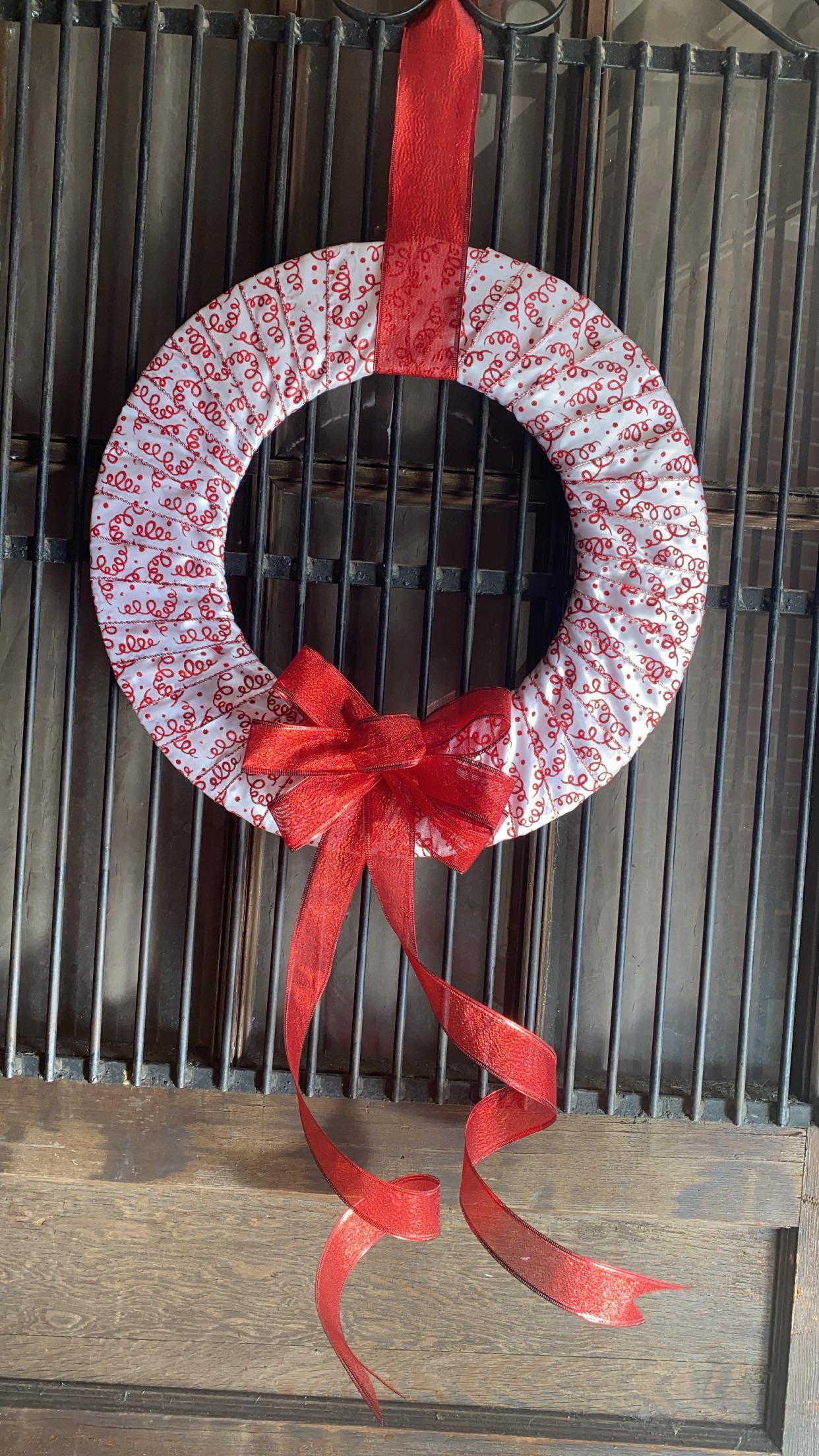 Needed a thin wreath for the space between storm door and main door
