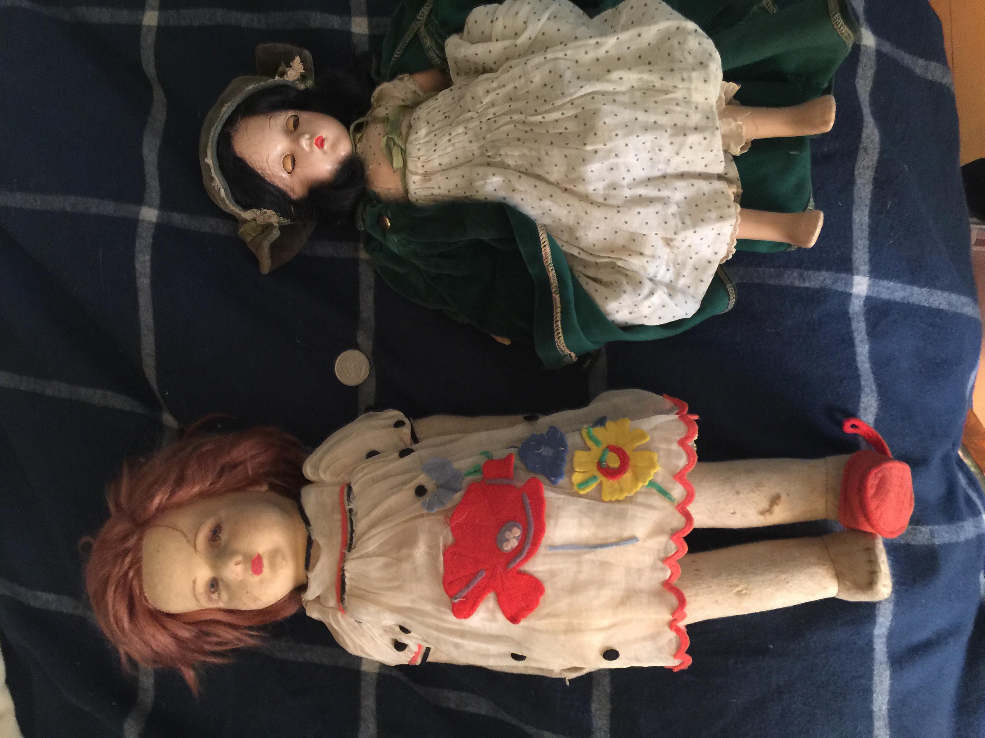 Two antique dolls from my mother’s estate. She had them as a child in