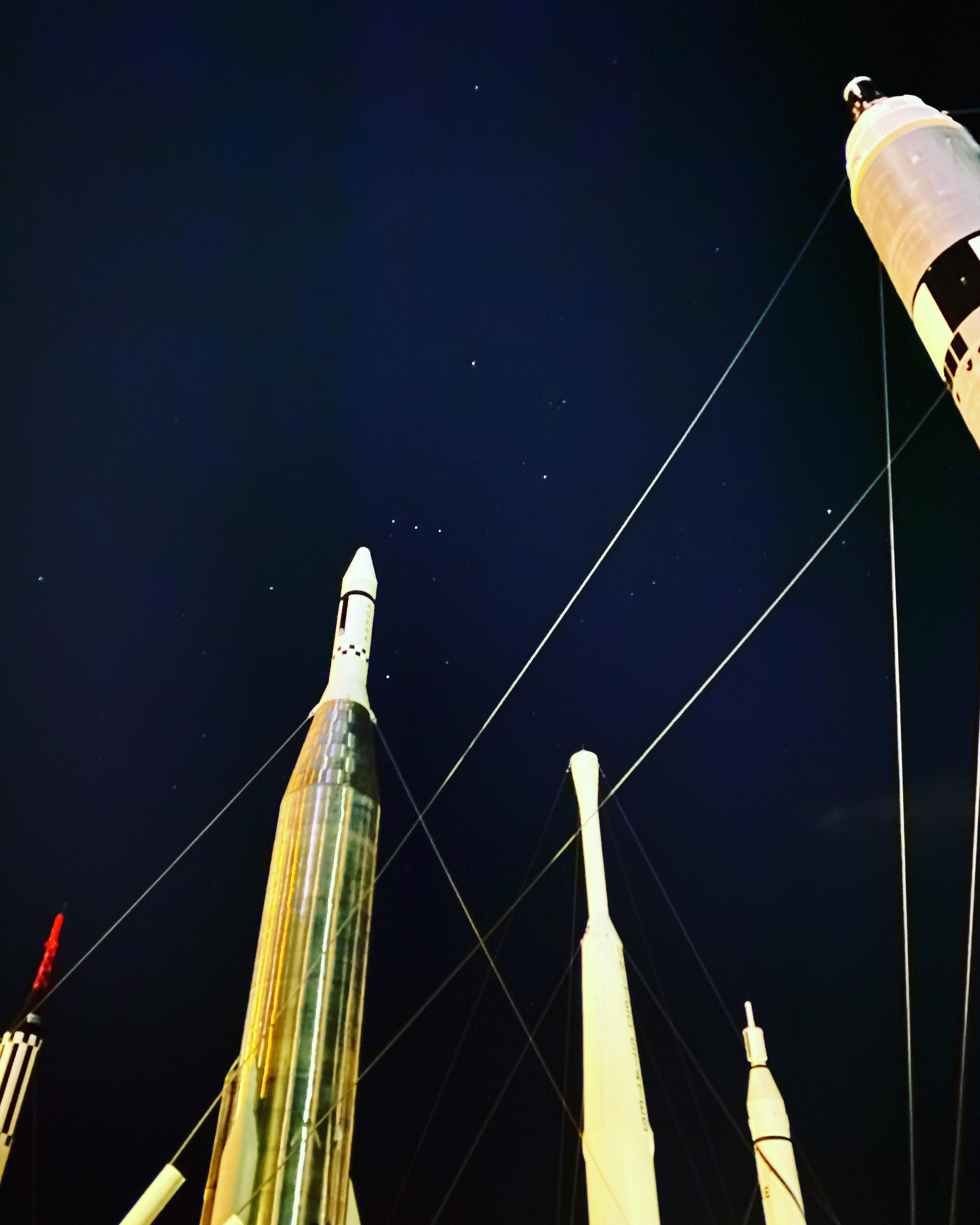 Beautiful night at the Kennedy Space Center Visitor Complex. Fingers