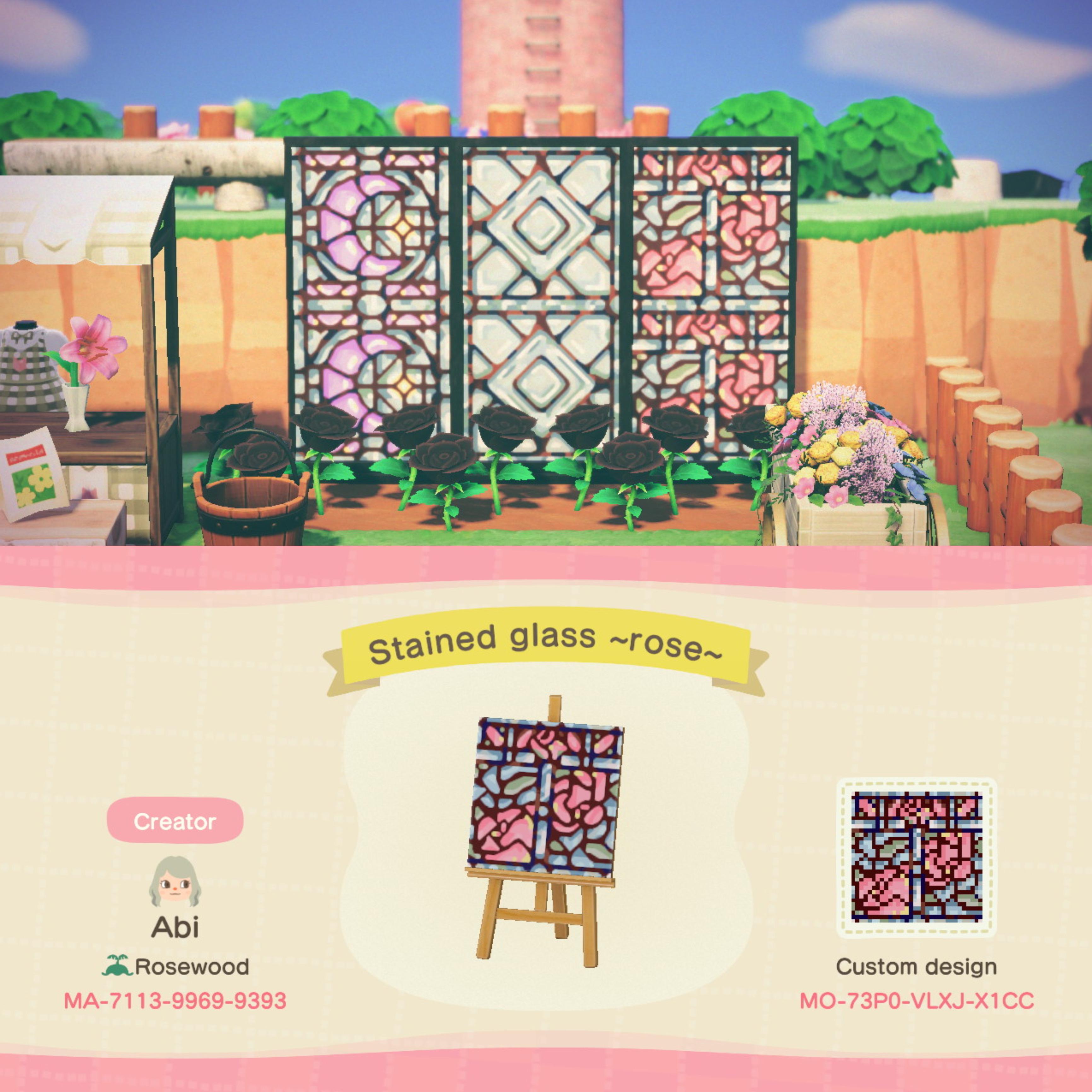 I made some stained glass windows 🌹🌿🌙 r/AnimalCrossing