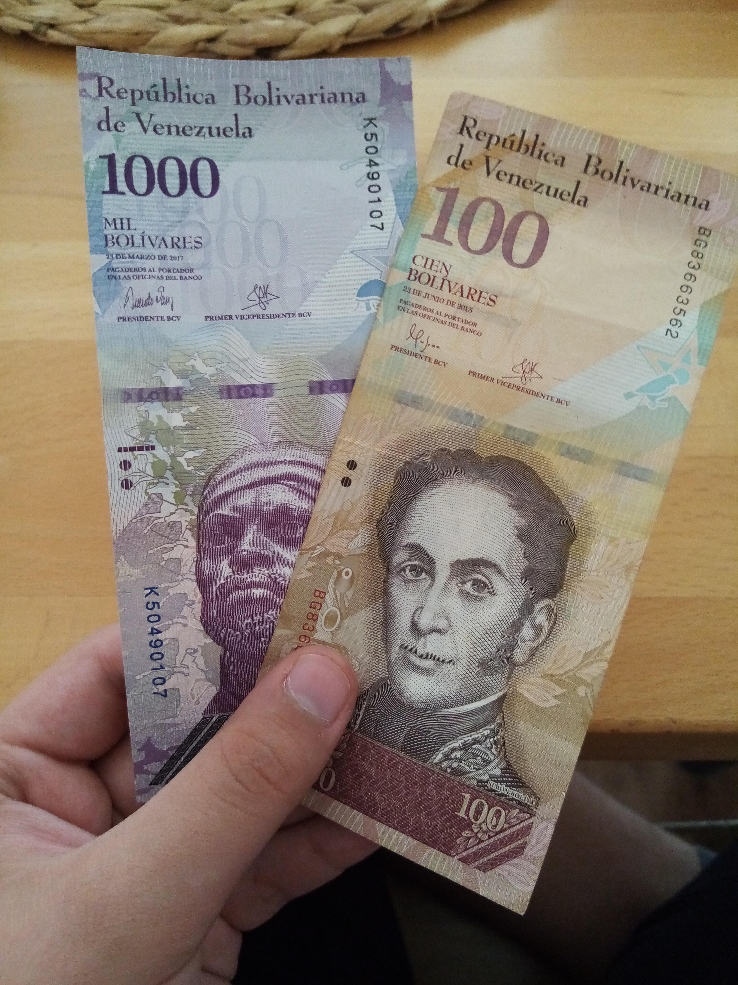 This is 1100 Venezuelan Bolivar Fuerte. Hyperinflation has caused this money to be worth 0