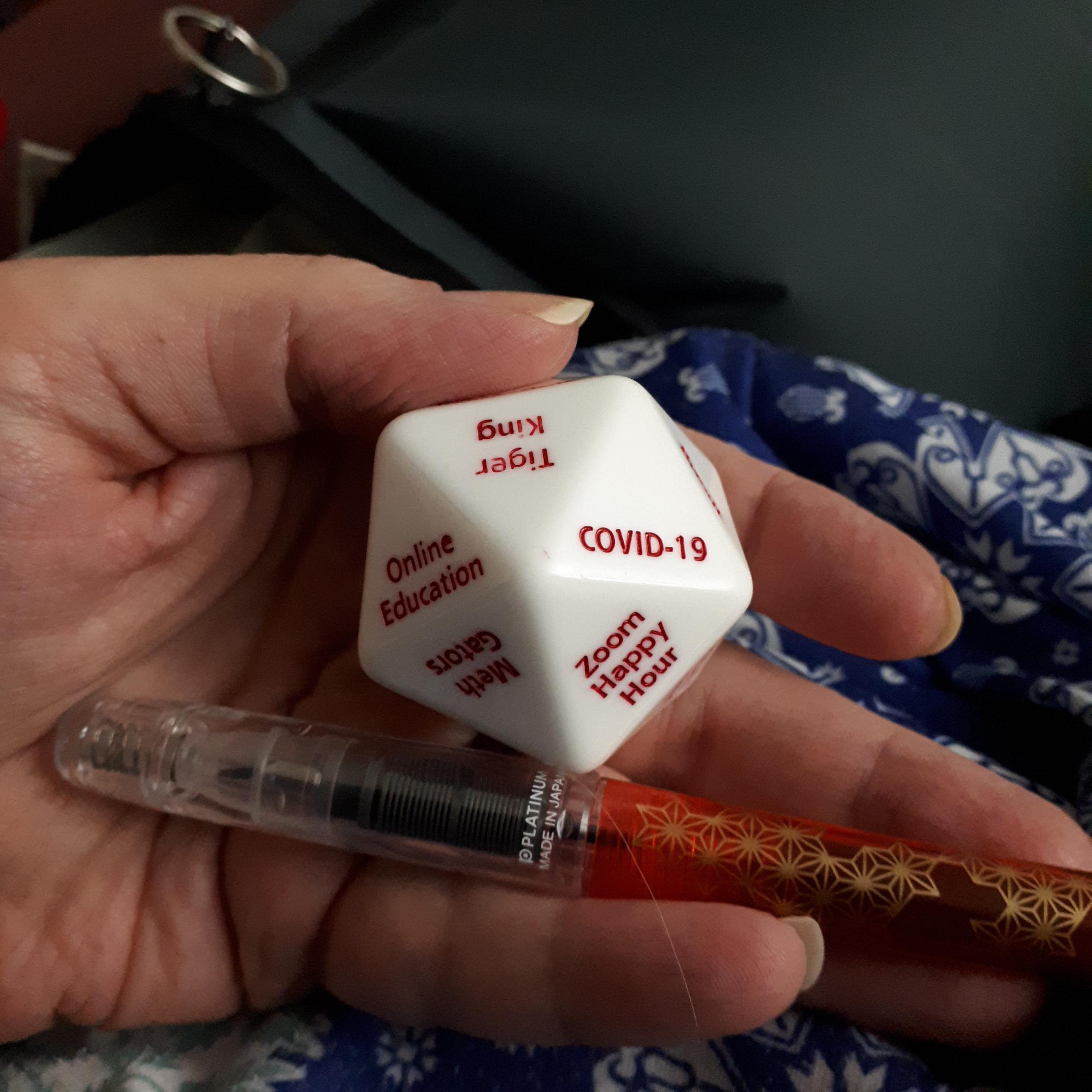 No RPG dice, just a 2020 D20 r/fountainpens