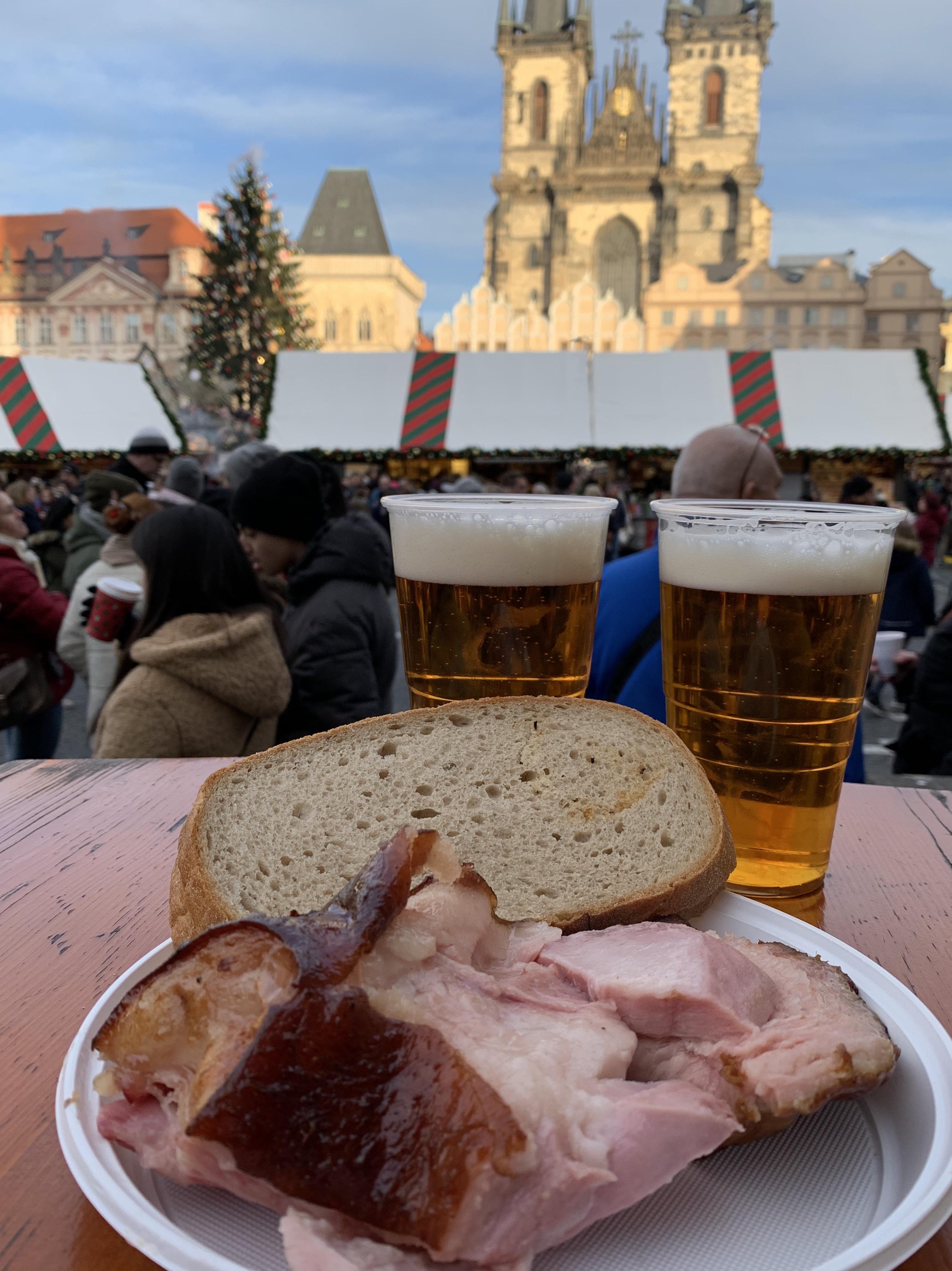 Ham and beer from Prague, Czech Republic r/FoodPorn
