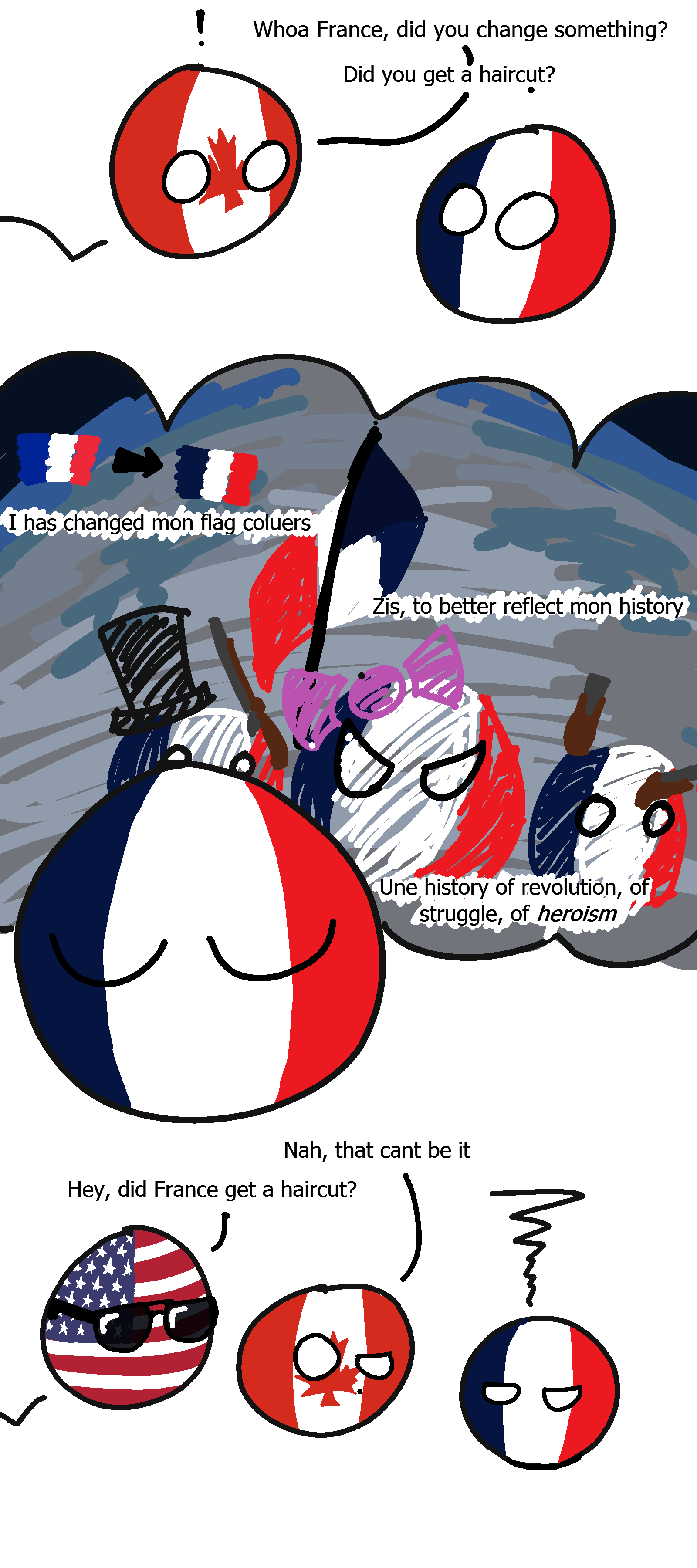 France changed its flag back to its pre1976 colours r/polandball