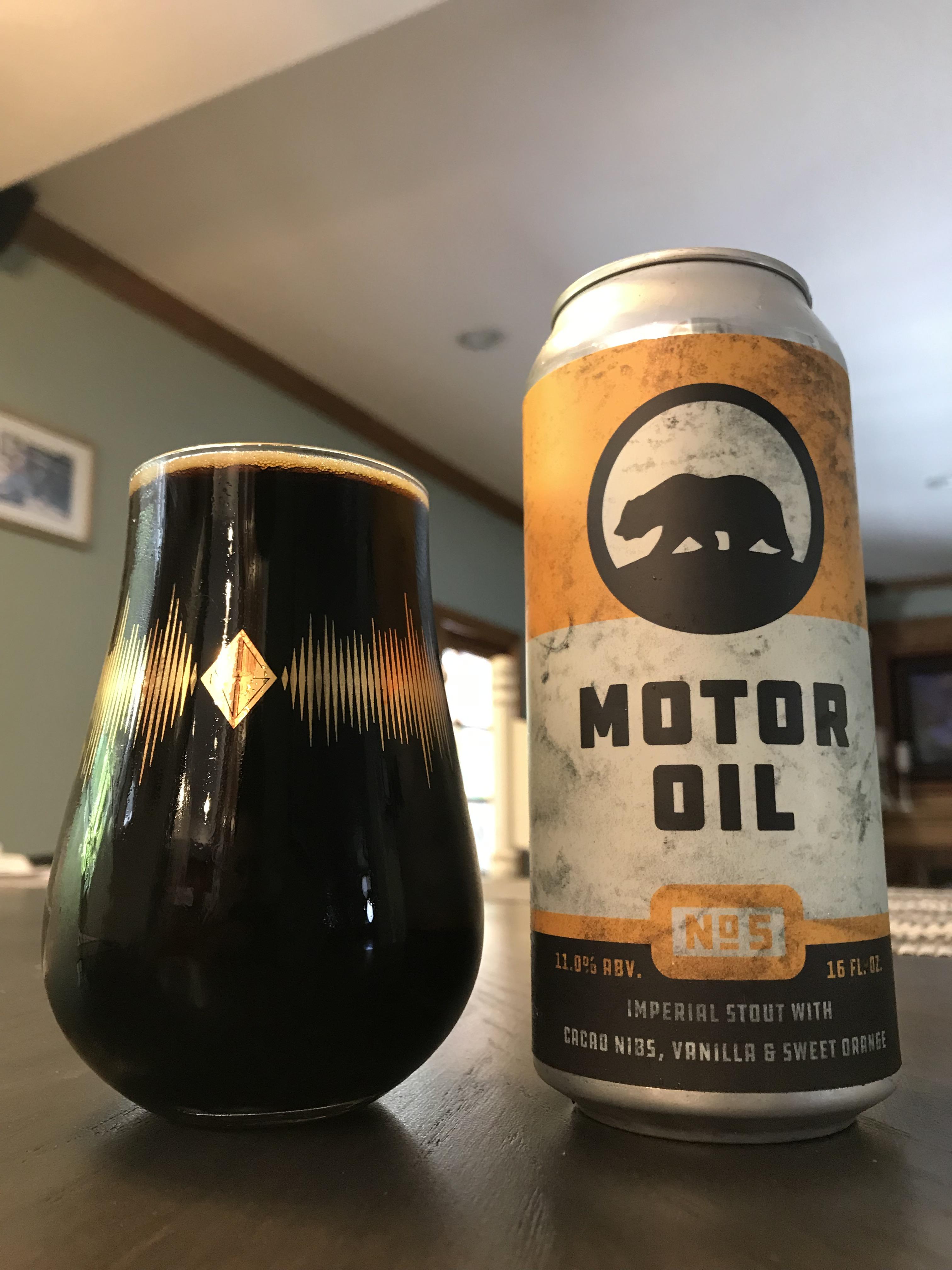 Alvarado Street Motor Oil No. 5. An 11.0abv imperial stout w/ cacao nibs, vanilla & sweet