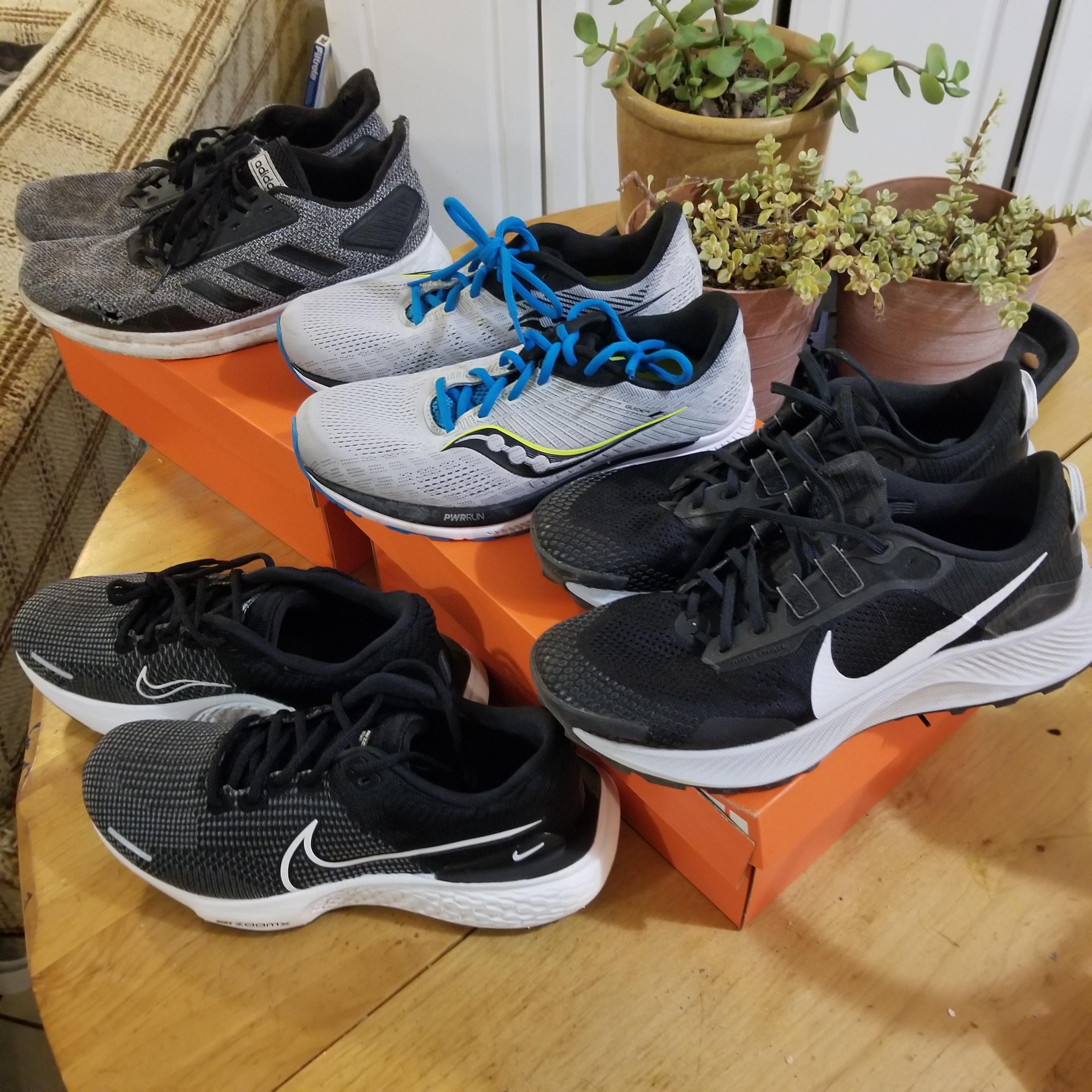 shoe rotation nike invincible Flyknit 2, Pegasus Trail 3, Saucony