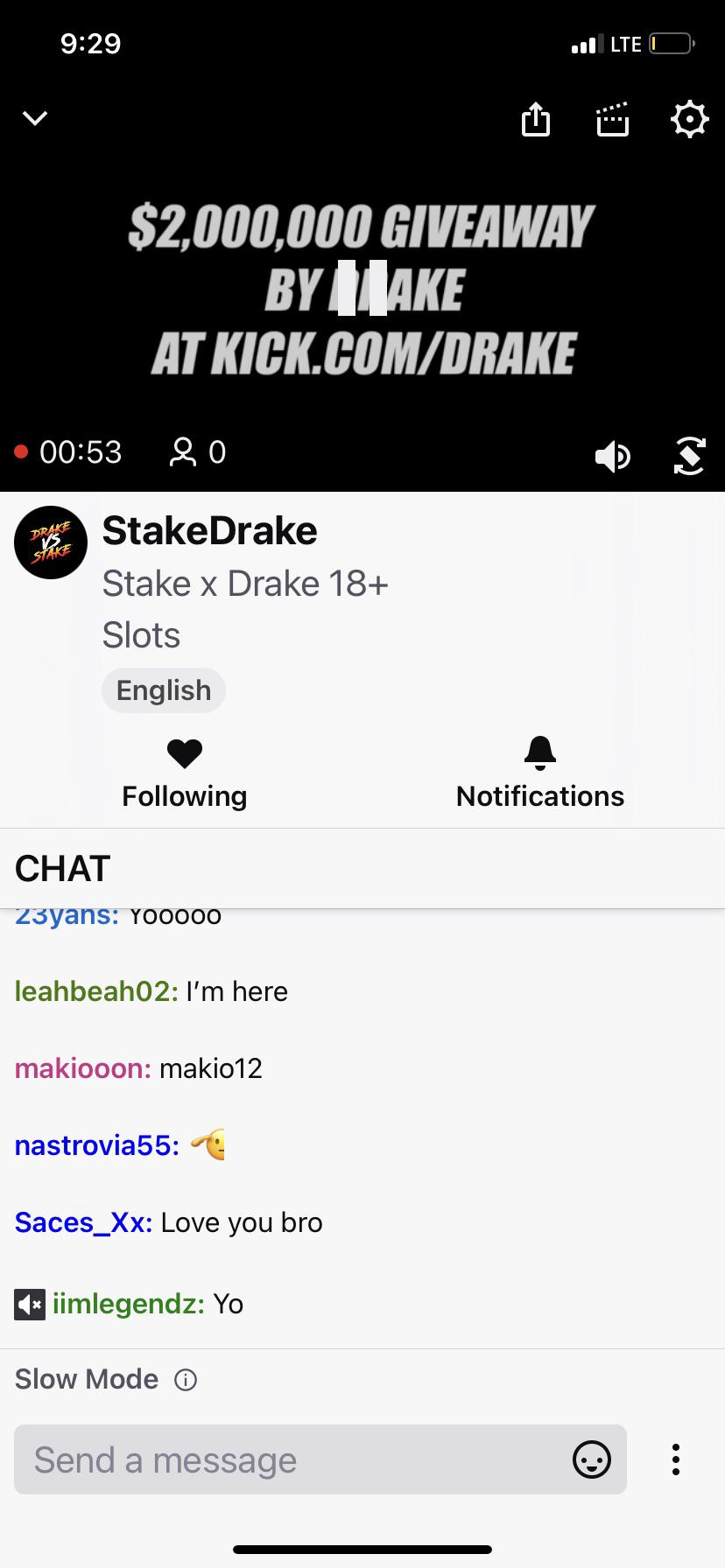 Drake live on twitch with stake right now r/Drizzy