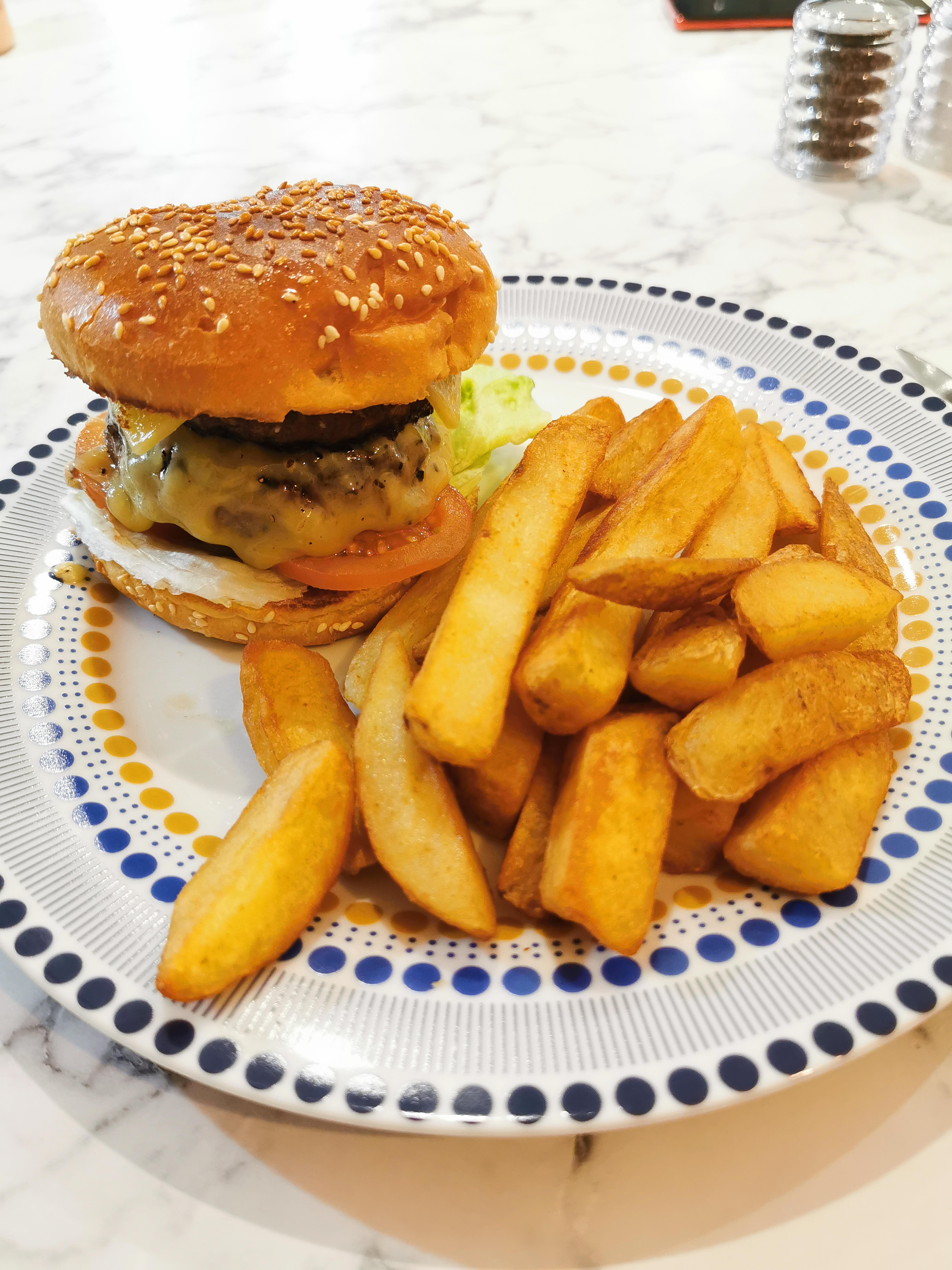Homemade DOUBLE Cheeseburger w/ Beef Dripping Chips r/burgers