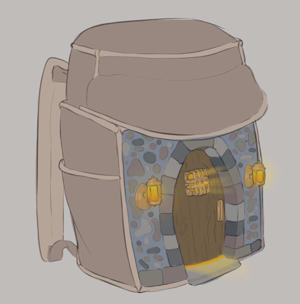 [ART] Created this WIP of a pocket dimension backpack for a friend's