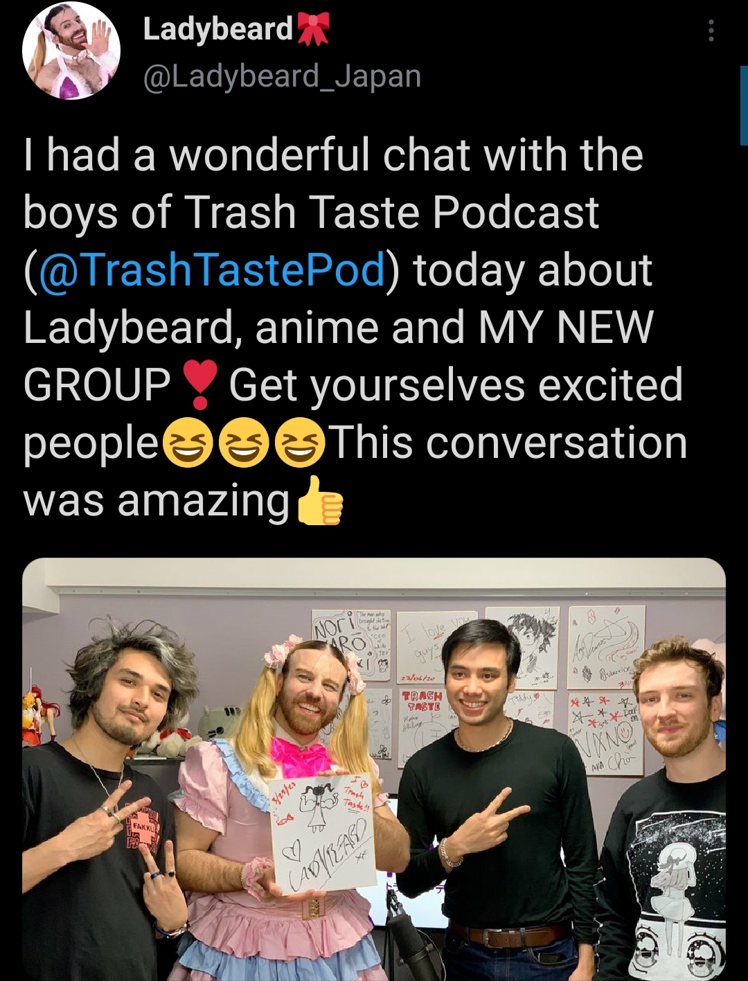 Ladybeard is confirmed to be one of the next Trash Taste guest r
