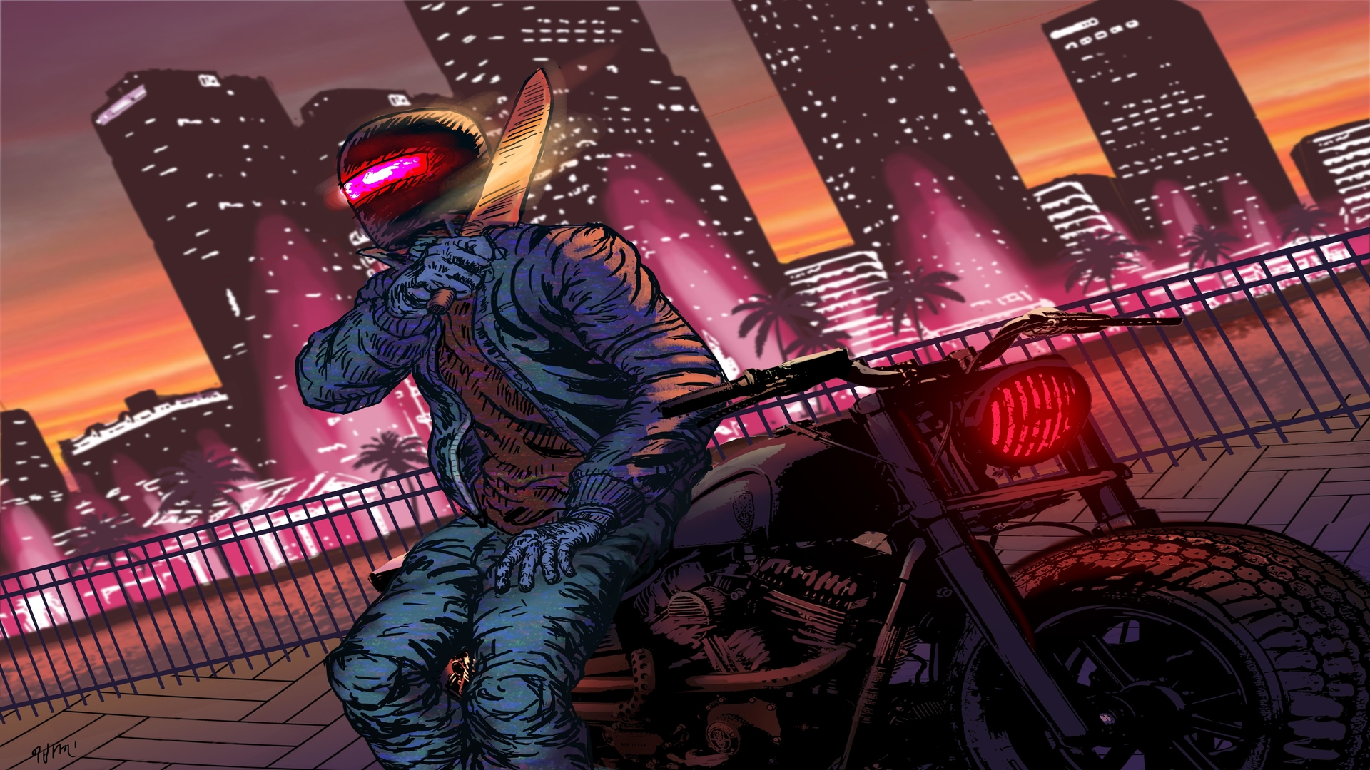 Hotline Miami Biker Background There's been a small change of plans