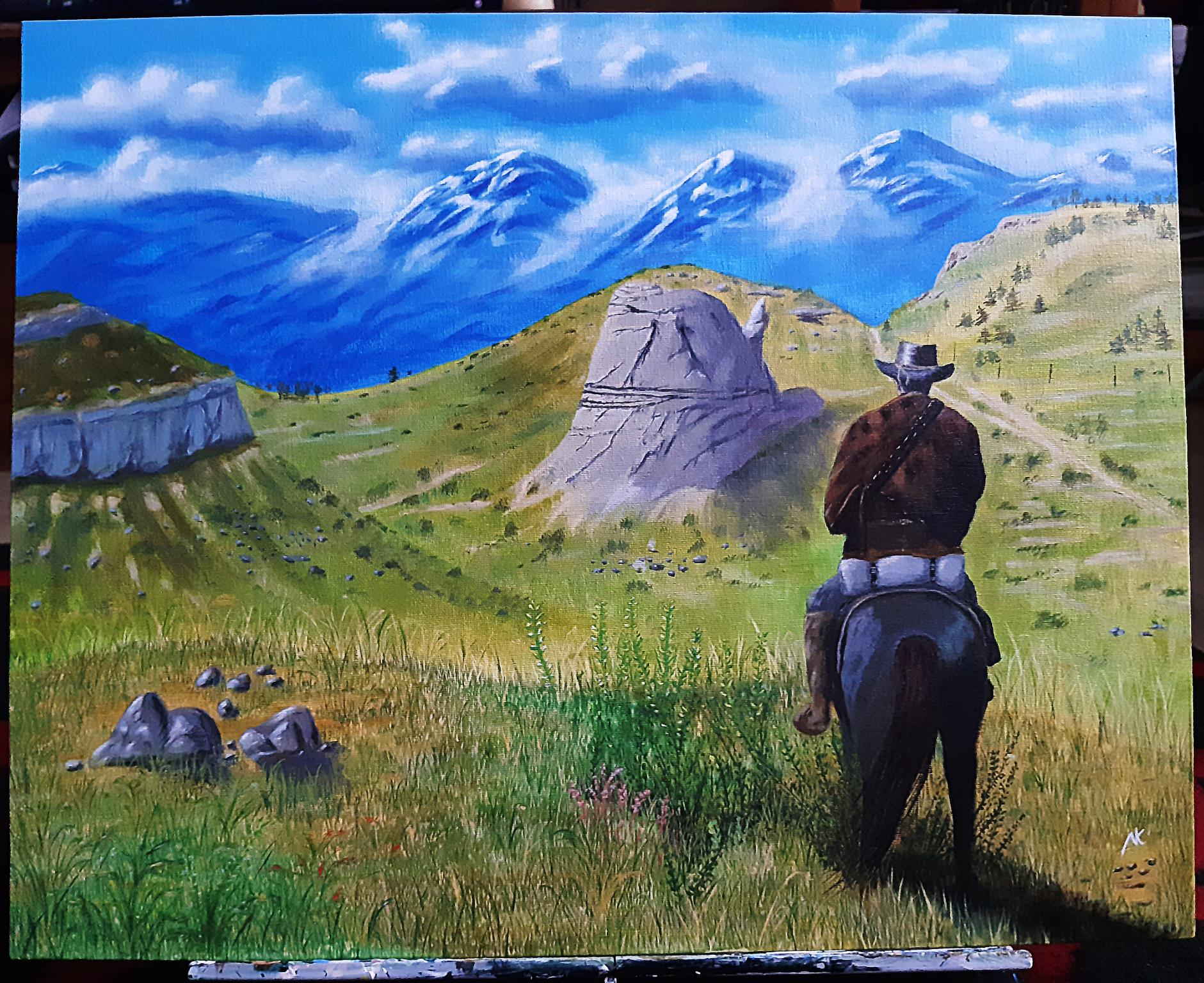 The Heartlands/Acrylic painting r/reddeadredemption