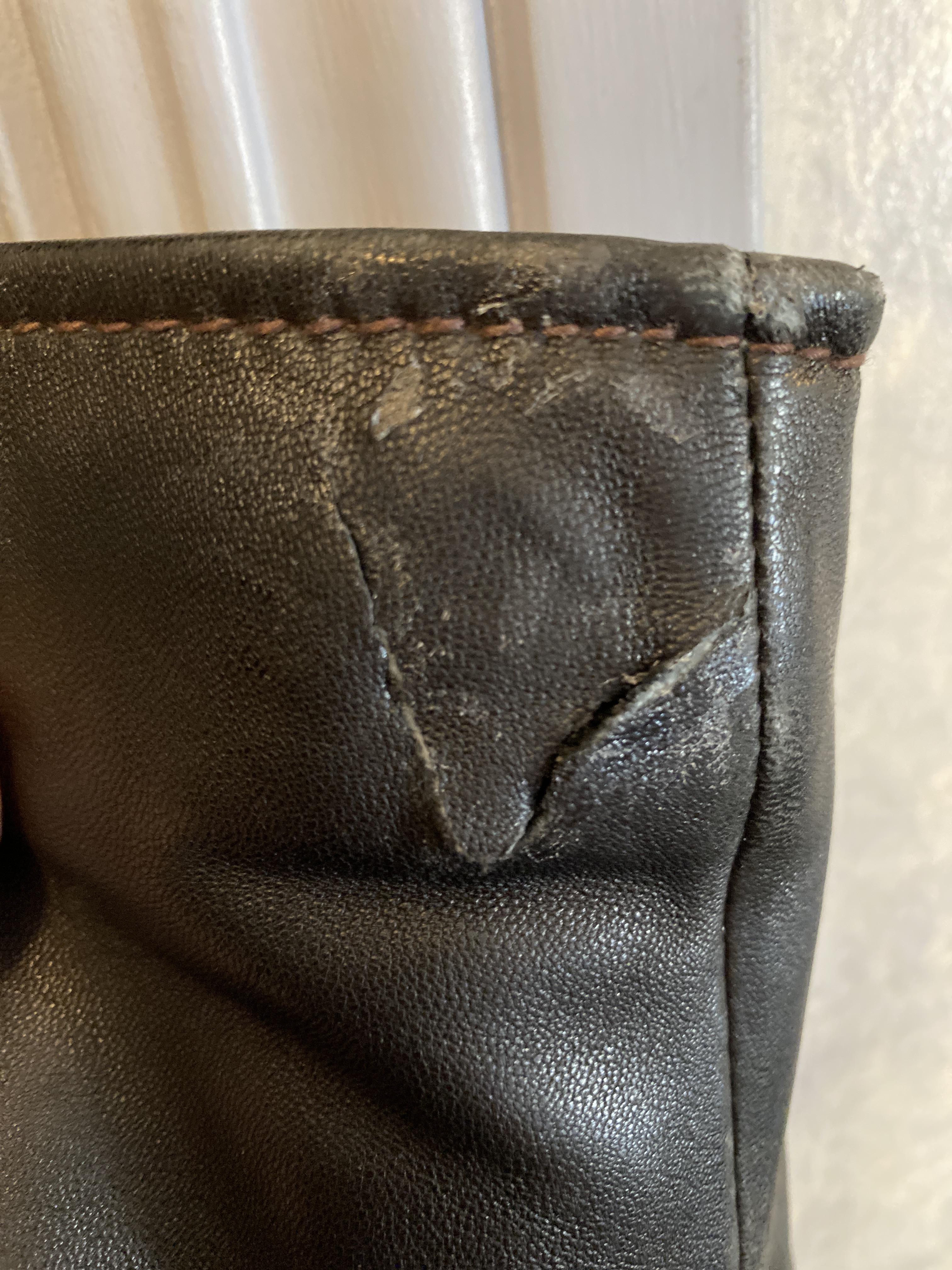 Family member tried to repair a tear in leather jacket with super glue and now there’s dried