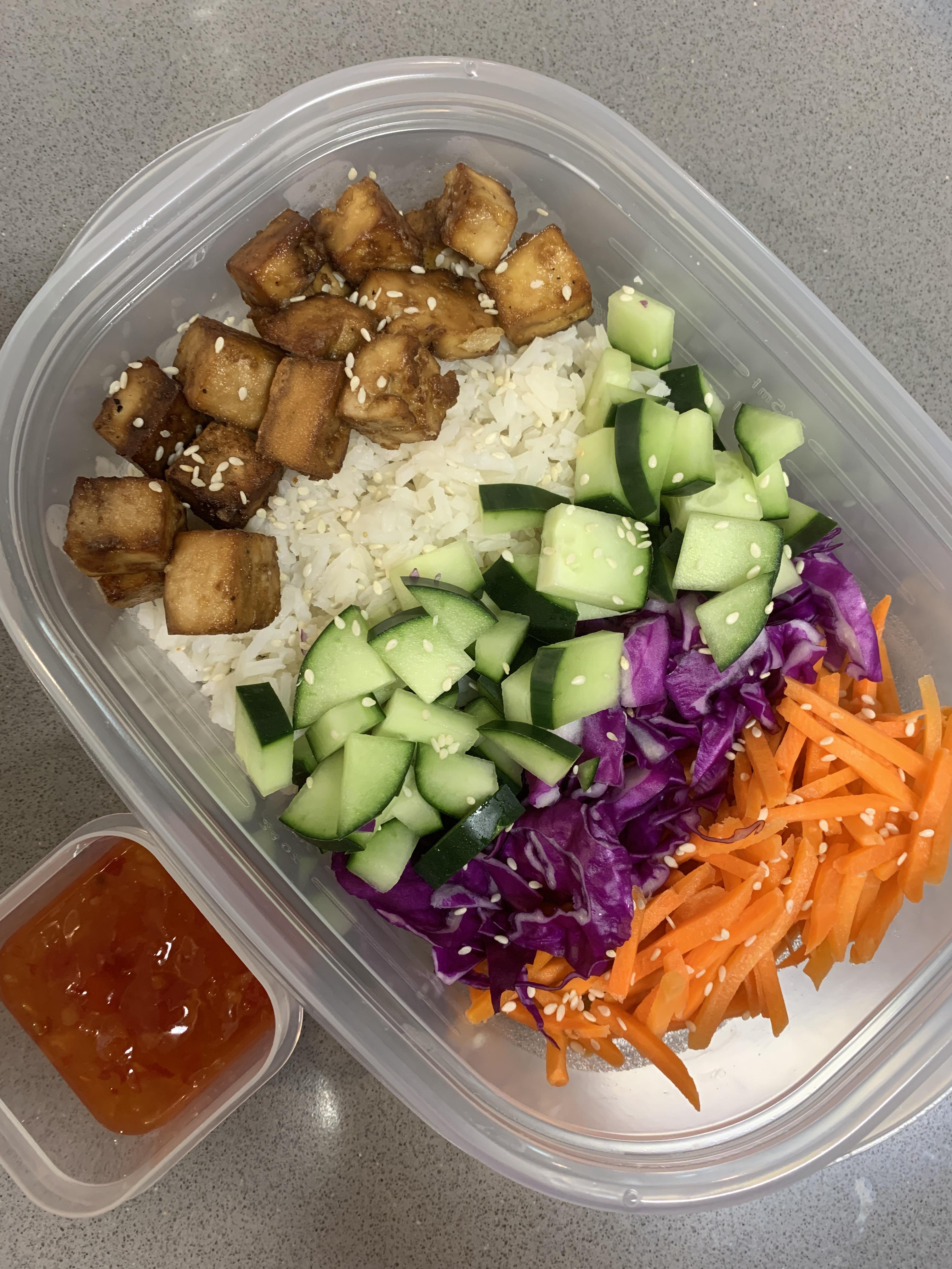Tofu bowls for work lunches! r/MeatlessMealPrep