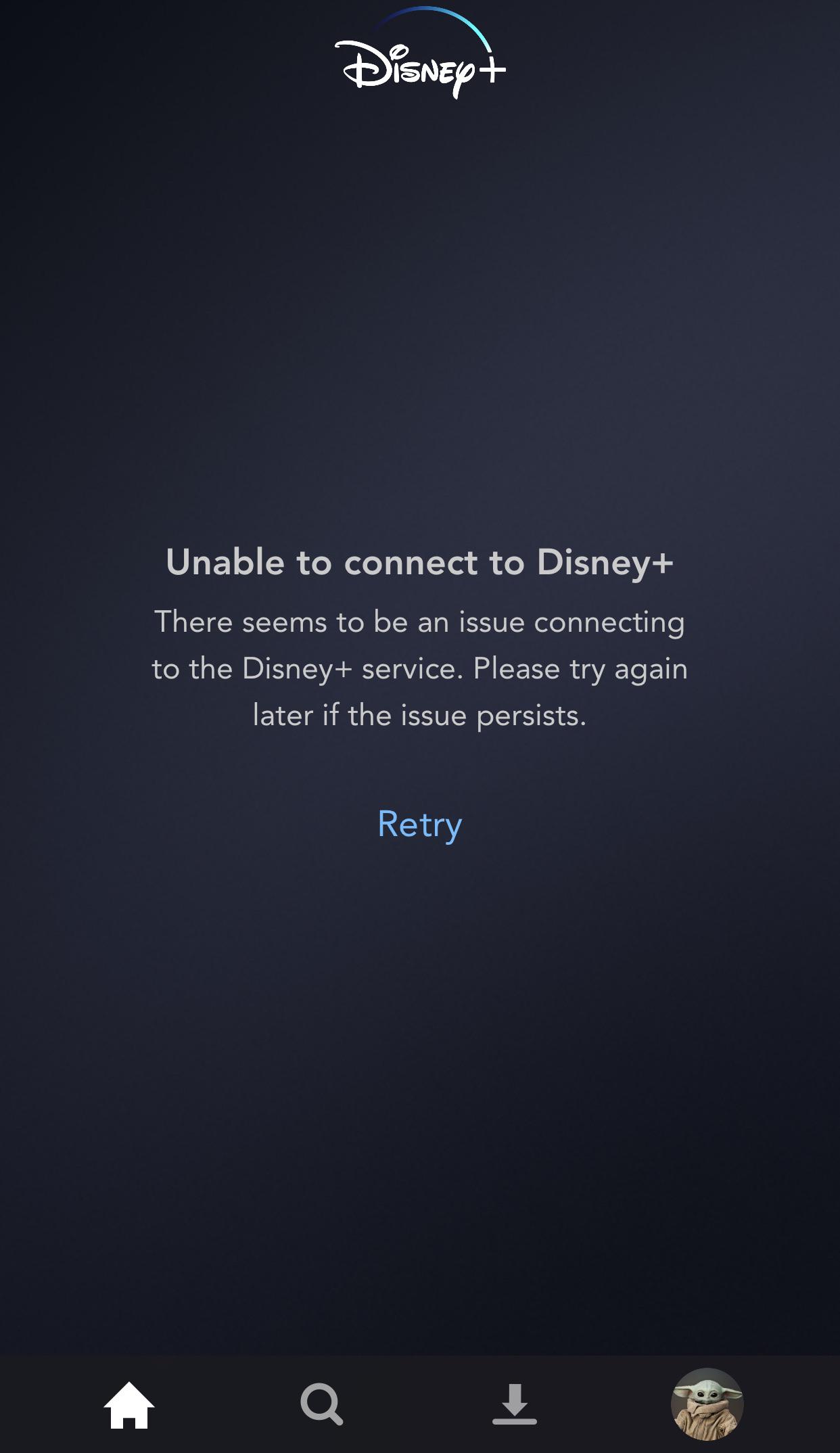 Is anyone having problems signing into Disney+? I keep getting this message when signing in on