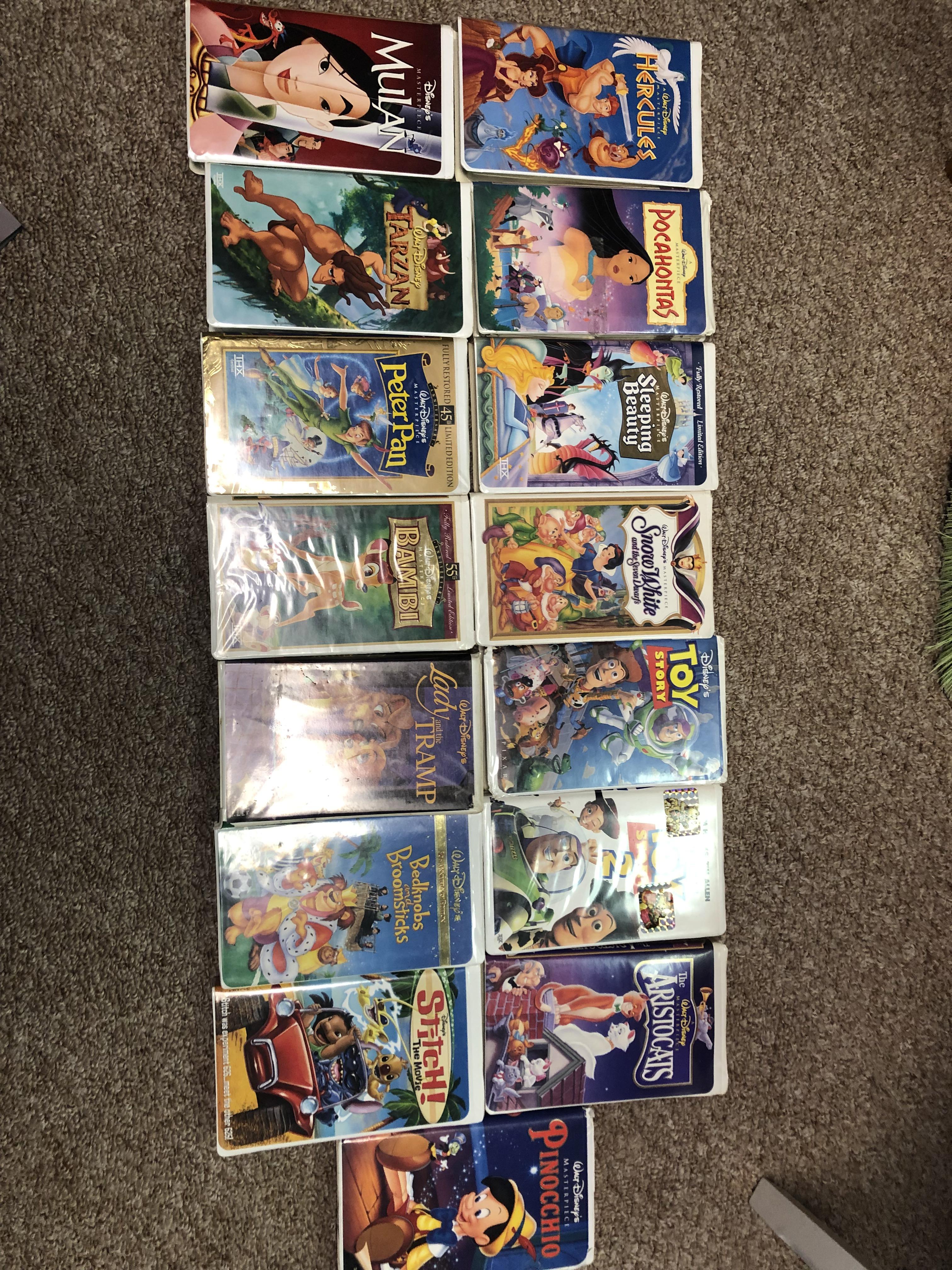 Looking to sell these Disney VHS tapes. All in good condition all with