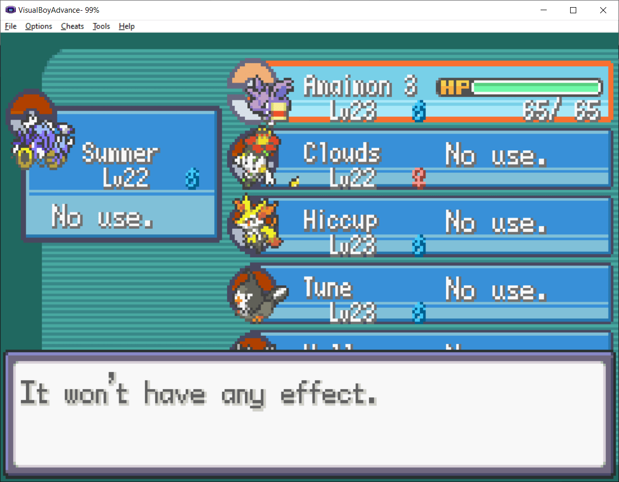 Unable to evolve my Nidorino through moon stone in Nameless Fire Red
