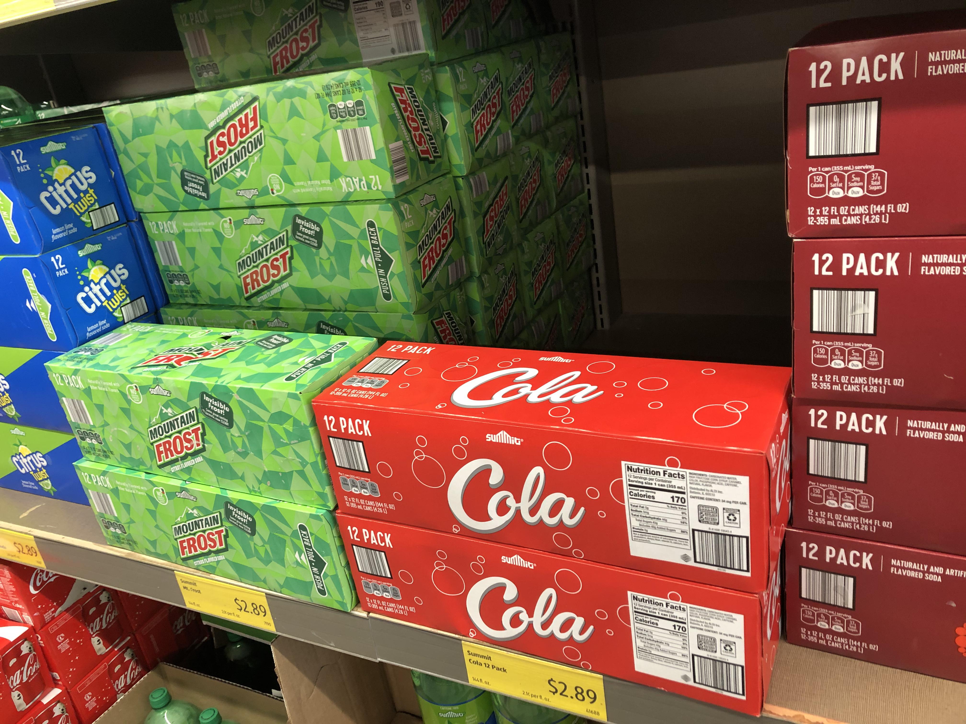 Sodas at my supermarket r/crappyoffbrands