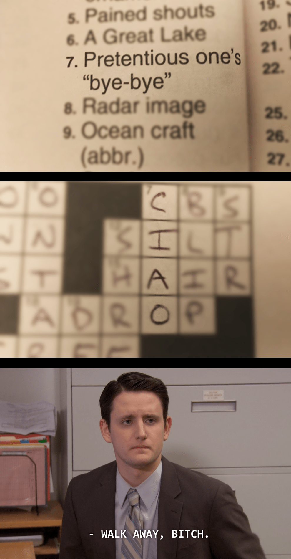 Crossword Clue, 7-Down : r/DunderMifflin