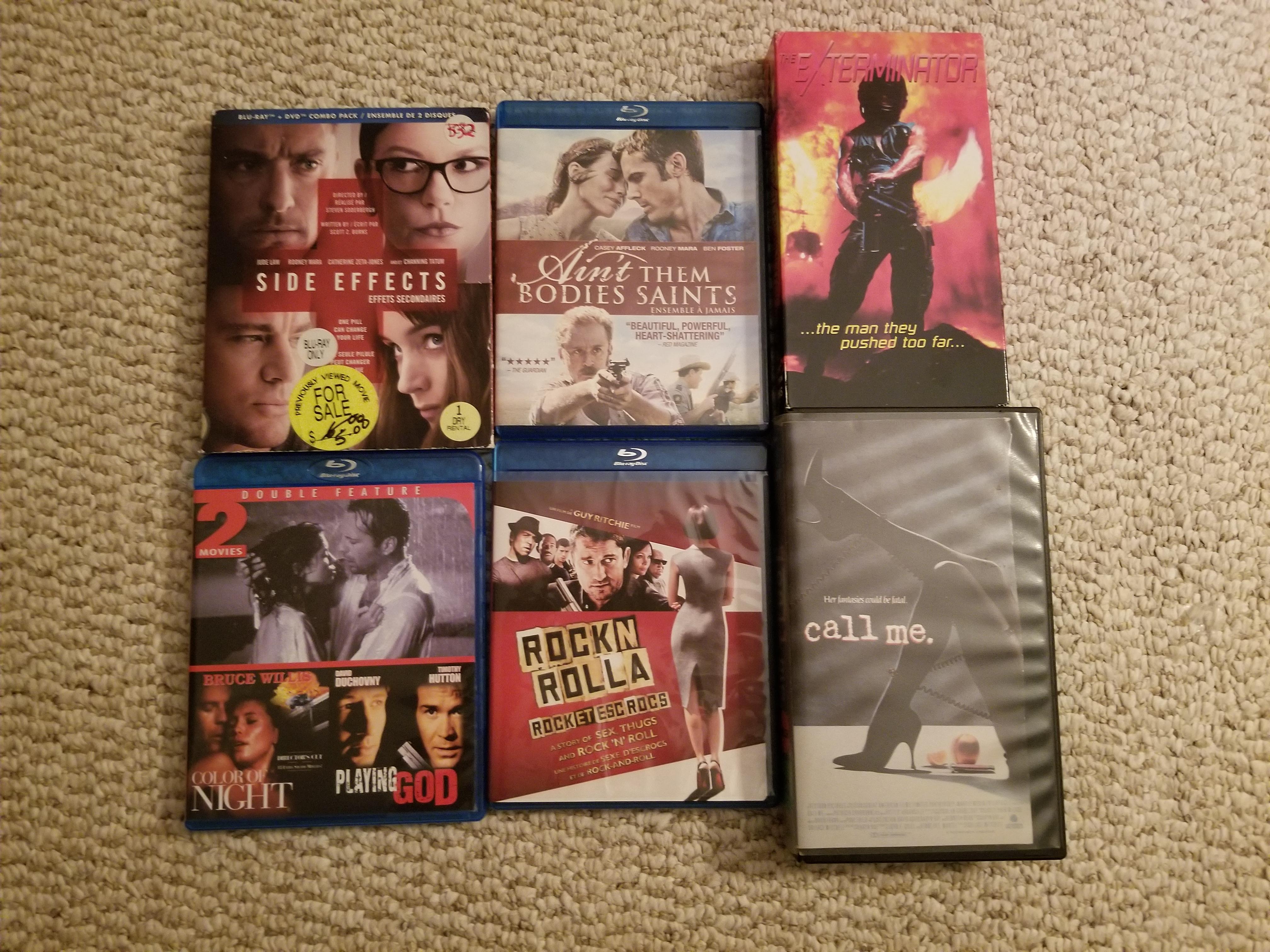 The Blurays were 13 total at a pawn shop and the VHS' 99 cents each at