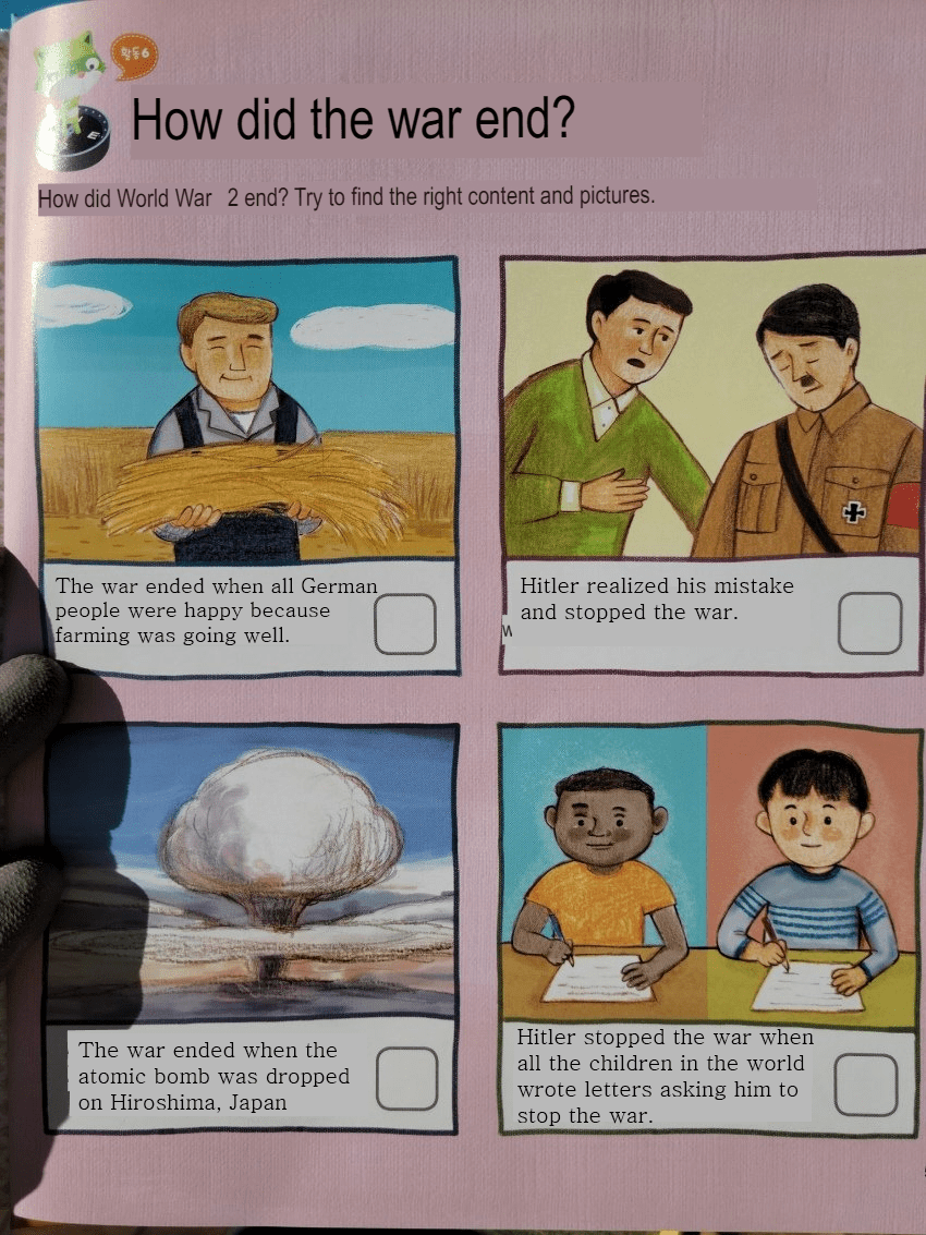 "How did World War II end?" in the Korean history textbook u/Specific